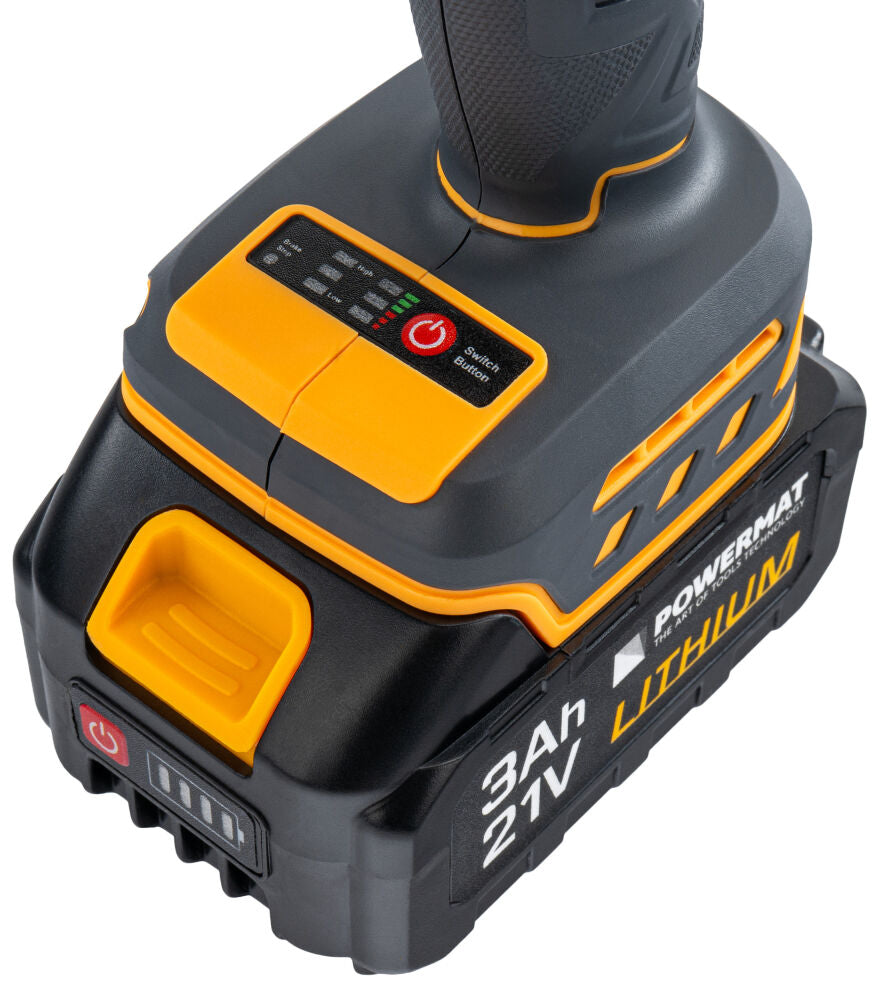 Cheie electrica de impact cu acumulator PM-AKU-21V-3M, 21 V, Powermat PM1410