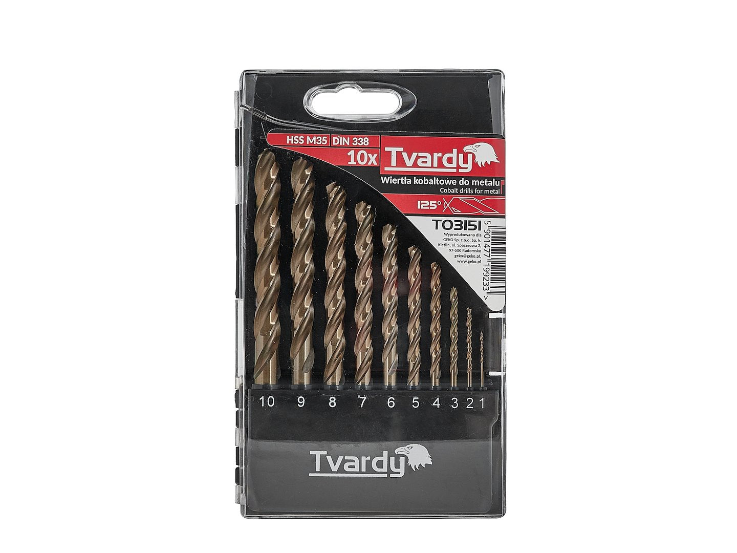 Set burghie pentru metal, 1-10 mm, 10 bucati, Tvardy T03151