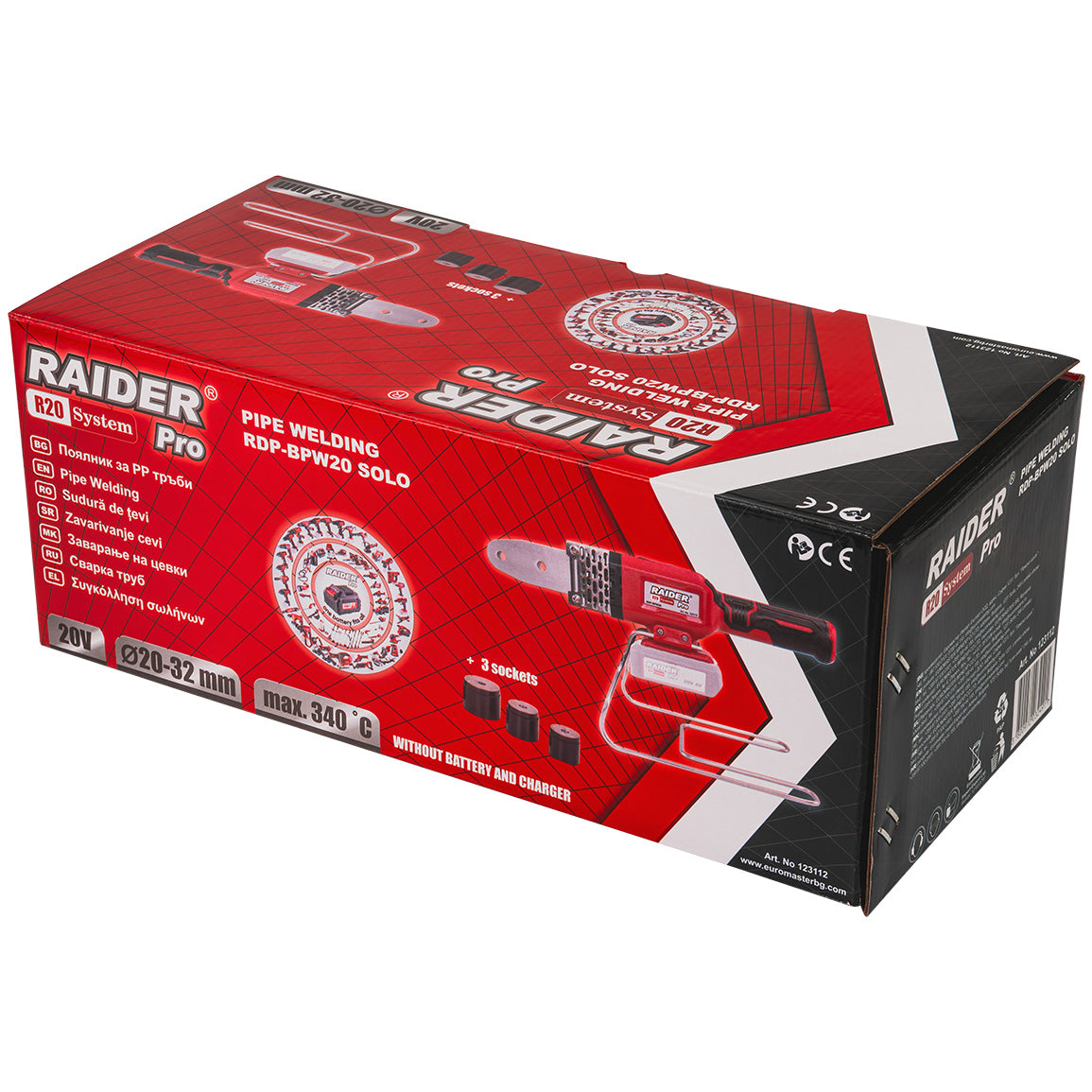 Set sudura PPR RDP-BPW20 Solo (fara acumulator si incarcator), 340°C, 3 bacuri, 20-32 mm, Raider 123112