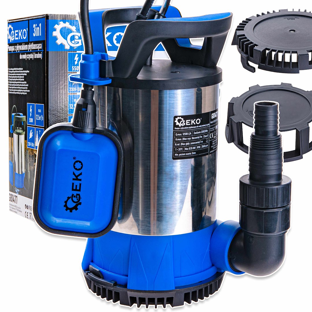 Pompa submersibila cu plutitor 3 in 1, 550 W, Geko G81477