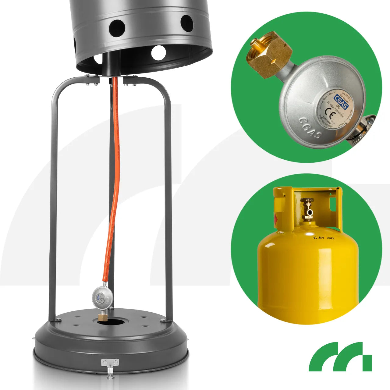 Incalzitor de terasa pe gaz Zone GH155, 13 kW, suprafata de incalzire 20m², MalTec 112706