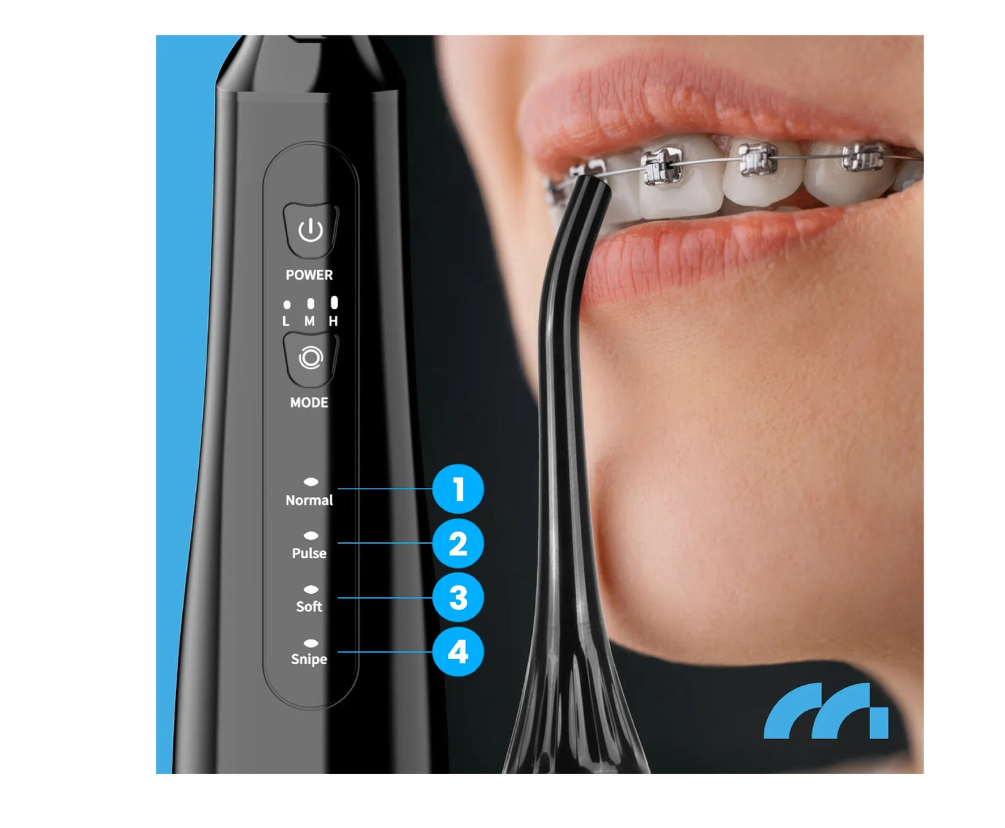 Irigator dentar Toothie X60 cu 6 duze interschimbabile, 4 moduri de functionare, 150 PSI, MalTec 113313