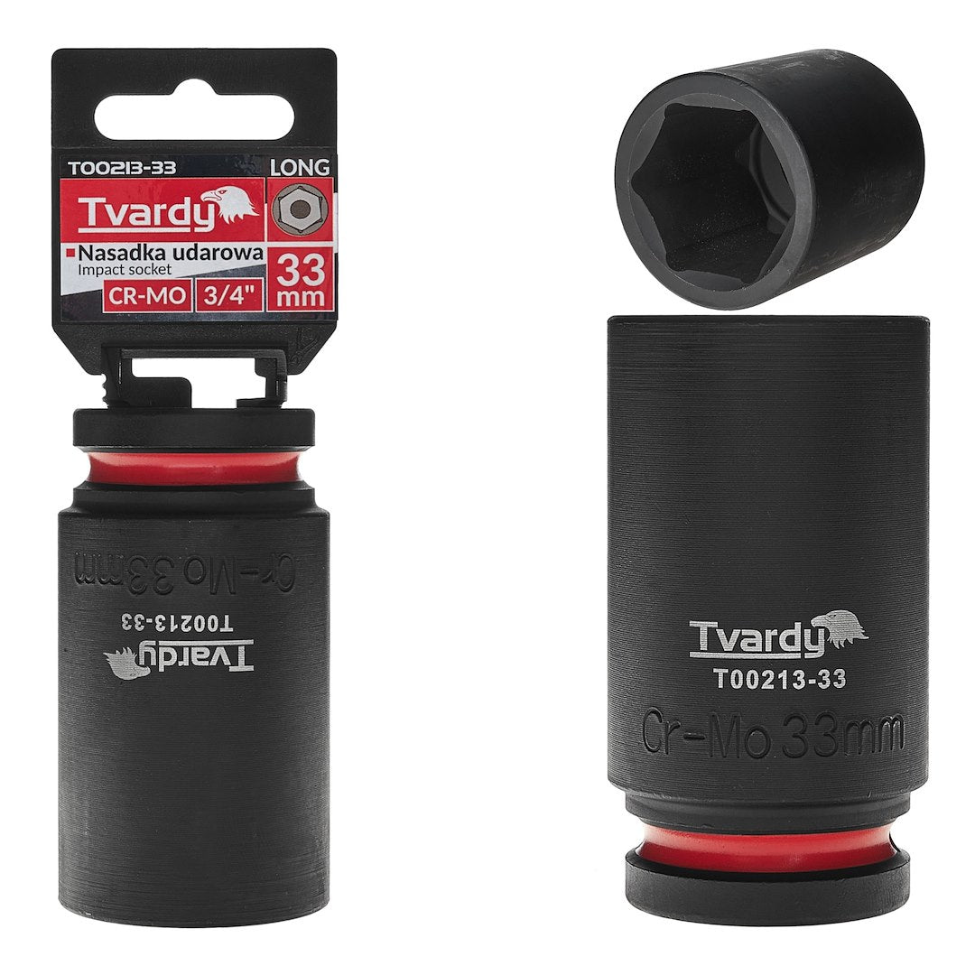Cheie tubulara de impact in 6 puncte 3 / 4", 33 mm, Cr-Mo, Tvardy T00213-33