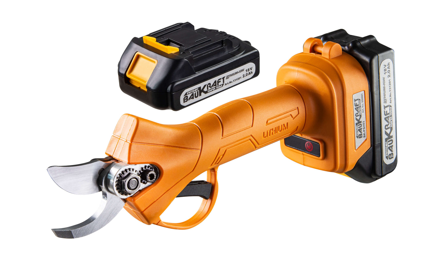 Foarfeca pentru vie cu motor fara perii cu acumulator BK-PSH03, 18 V, 2 x 2 Ah, Baukraft 050603