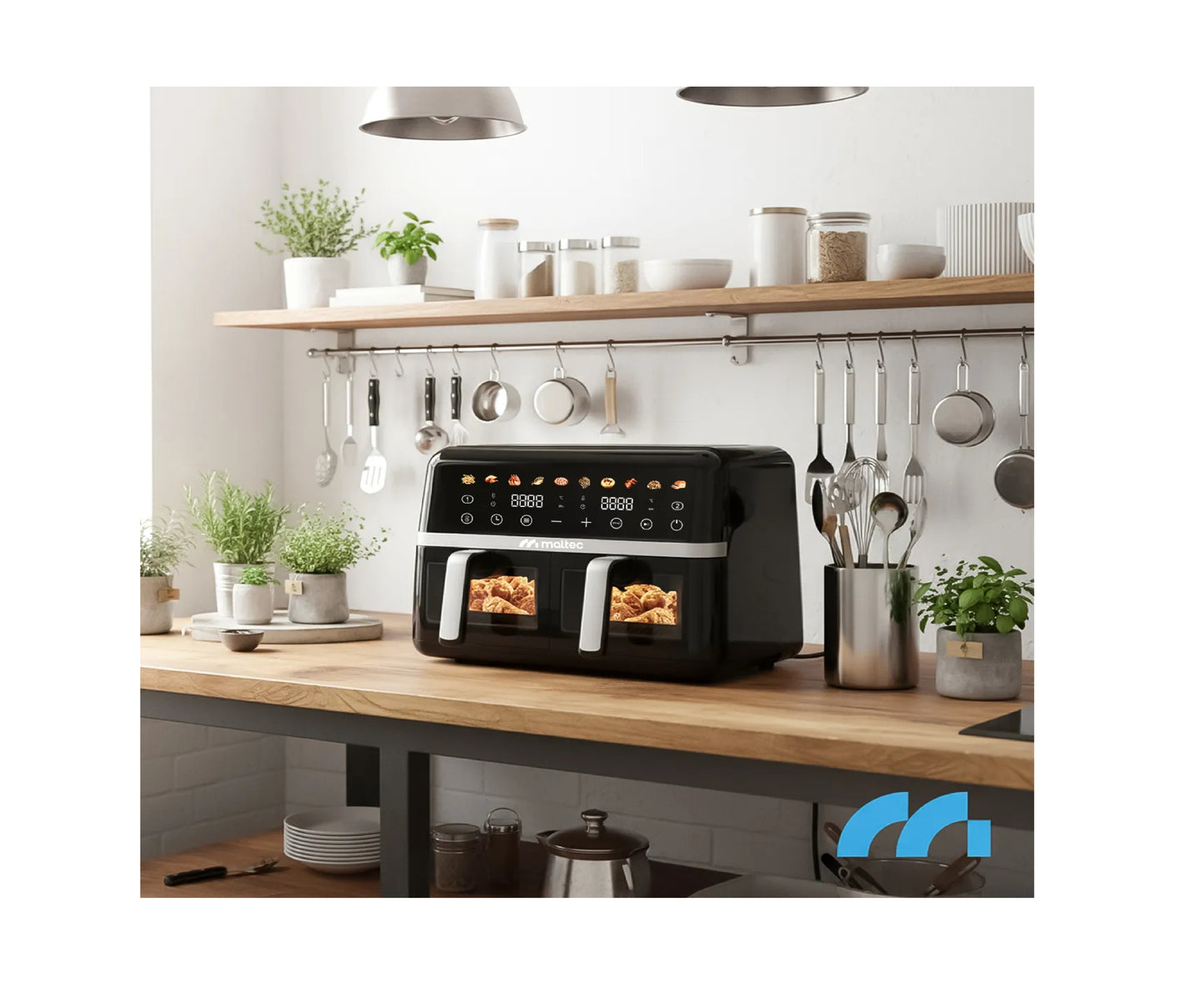 Friteuza dubla cu aer cald, 10 l, 2800 W, MalTec 113675