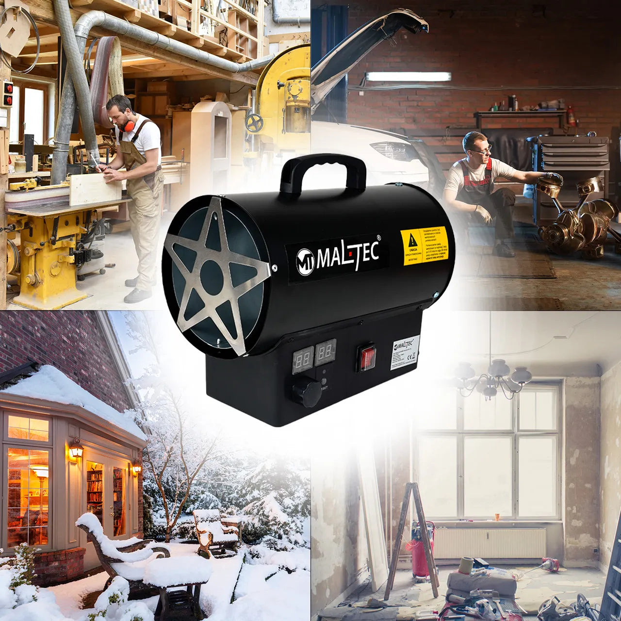 Tun de caldura pe gaz cu ventilator si termostat GAS-2500Mt, 25 kW, MalTec 113479