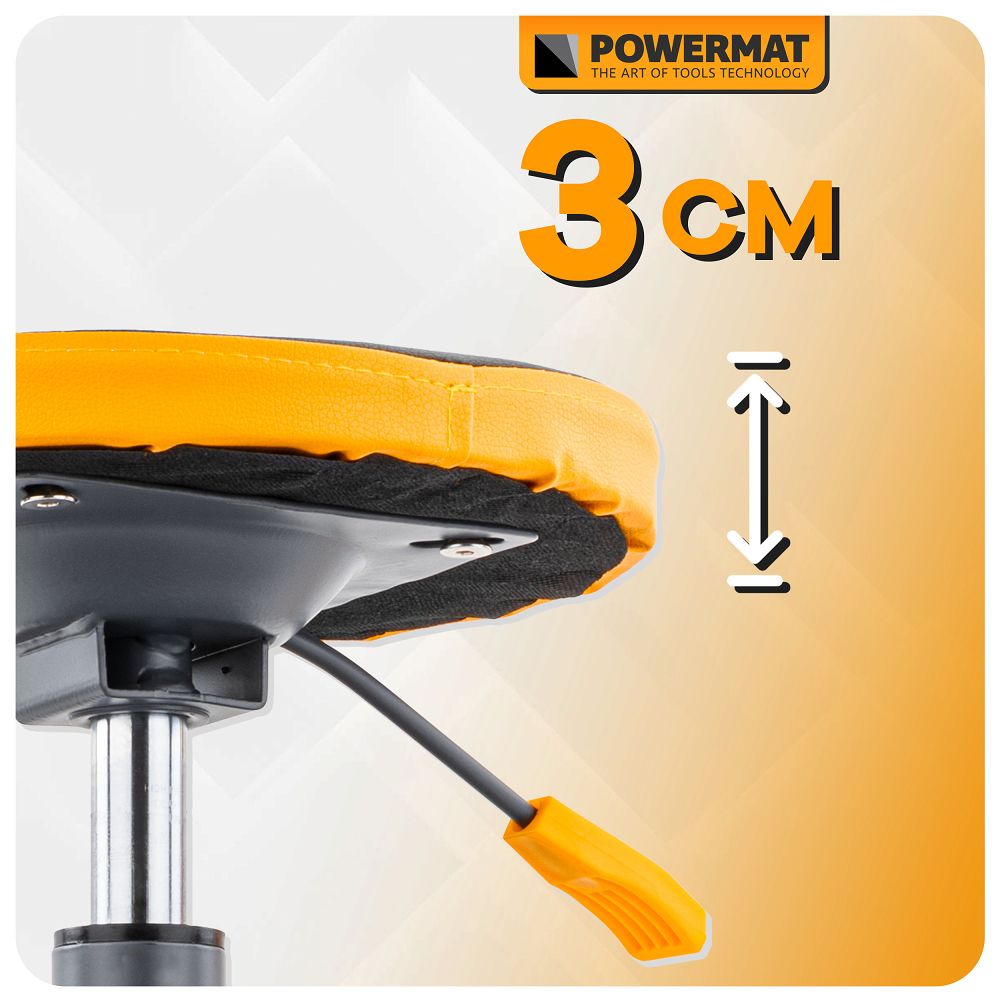 Scaun telescopic pentru atelier PM-SWA-150T, 400-520 mm, Powermat PM1455