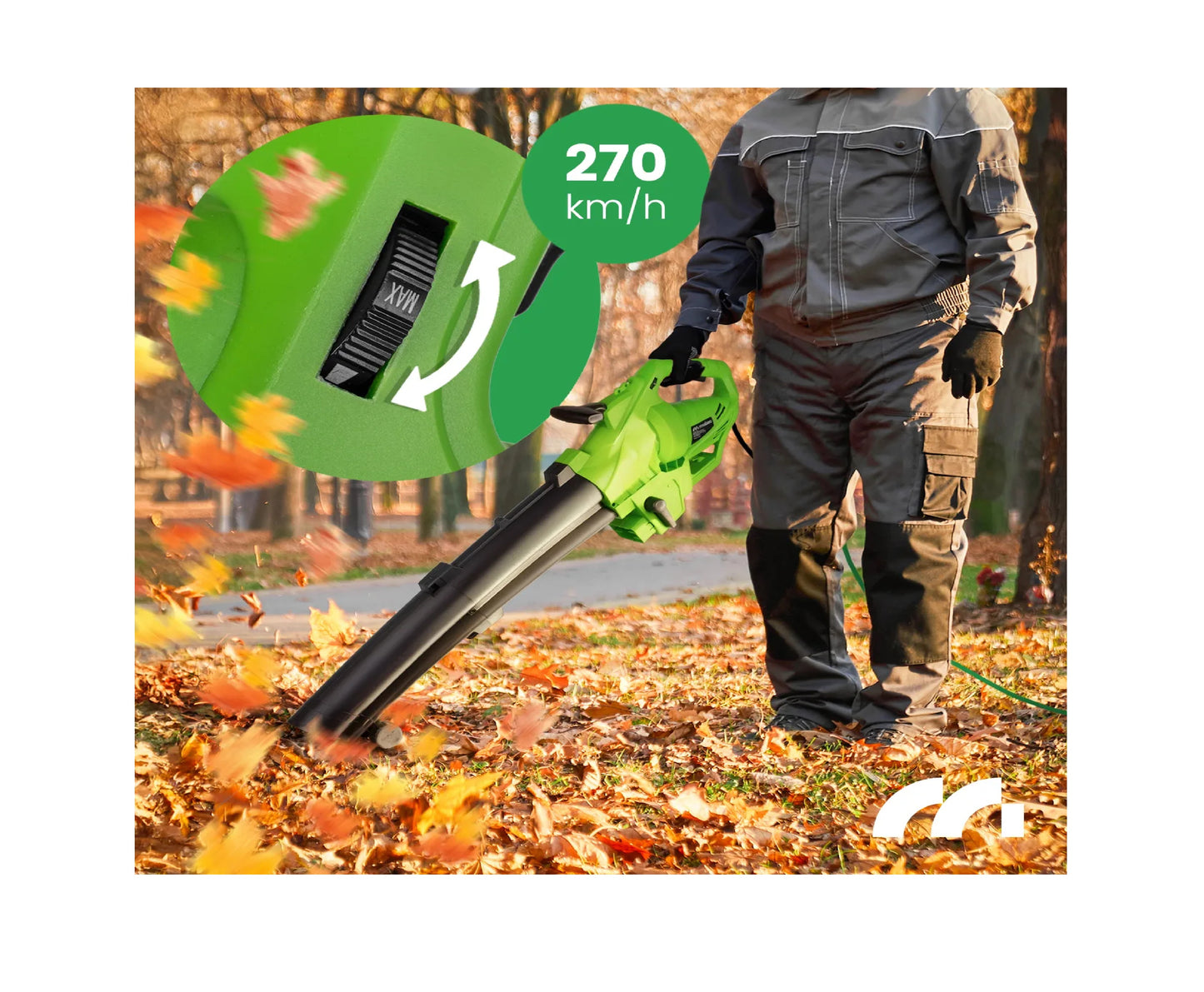 Suflanta de frunze electrica, functie de aspirator si tocator MasterBlow3500, 3500 W, MalTec 113560