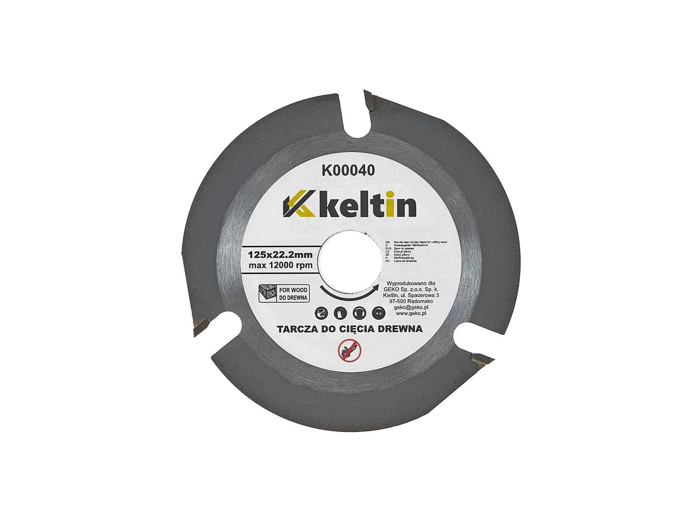 Disc pentru taiere lemn, 125 x 22.23 mm, 3T, Keltin K00040
