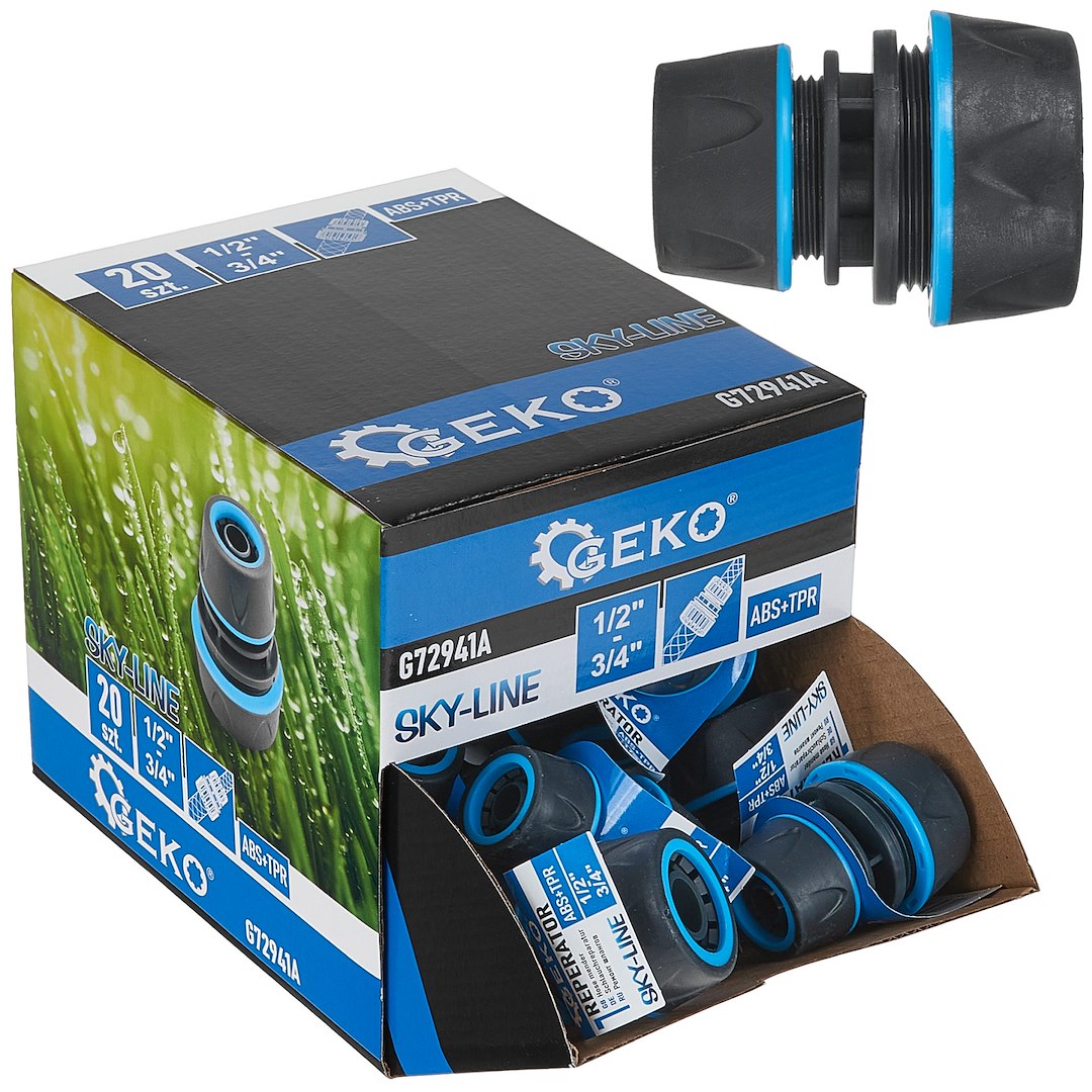 Set conectori reparare furtun de la 1 / 2" la 3 / 4", 20 bucati, Geko G72941A