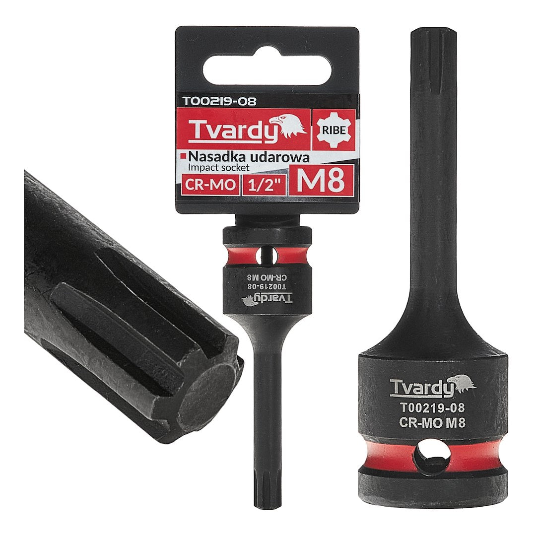 Cheie tubulara de impact RIBE 1 / 2", M8, Cr-Mo, Tvardy T00219-08