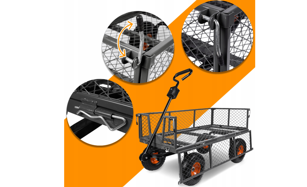 Carucior de gradina Sunwaal, capacitate maxima 400 kg, 100 l, MalTec 112819