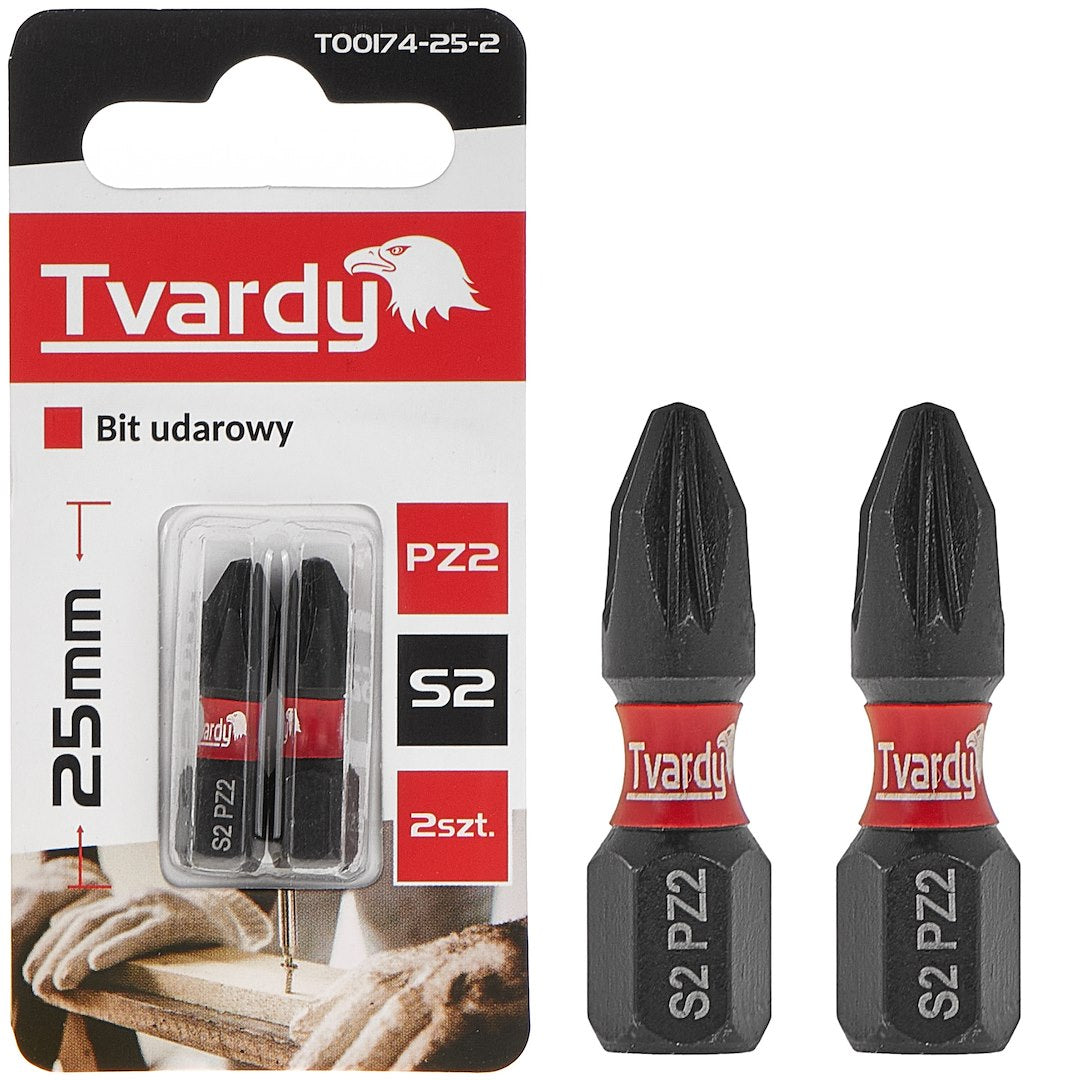 Set biti de impact PZ2, 25 mm S2, Tvardy T00174-25-2
