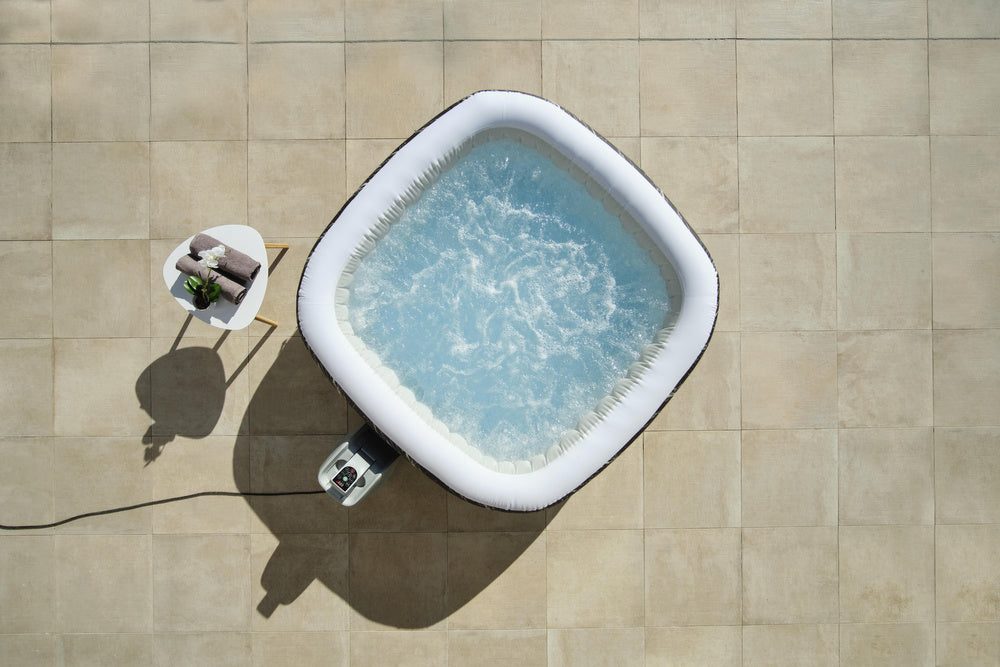 Jacuzzi gonflabil cu hidromasaj LAY-Z-SPA pentru 6 persoane, aspect de marmura Marquinia, 180 x 180 x 66 cm, Bestway 21178