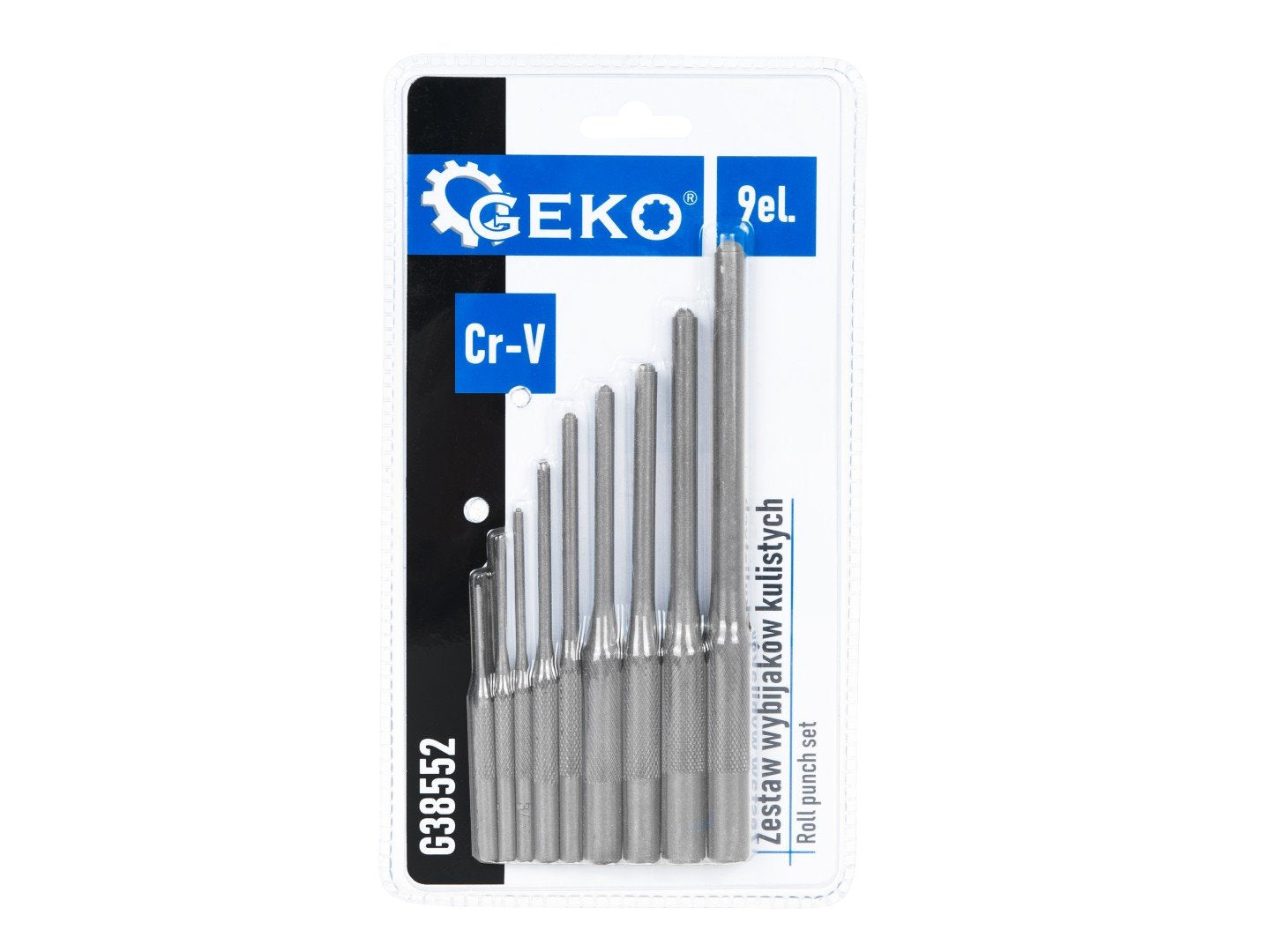 Set dornuri cilindrice cu cap sferic Cr-V, 9 bucati, Geko G38552