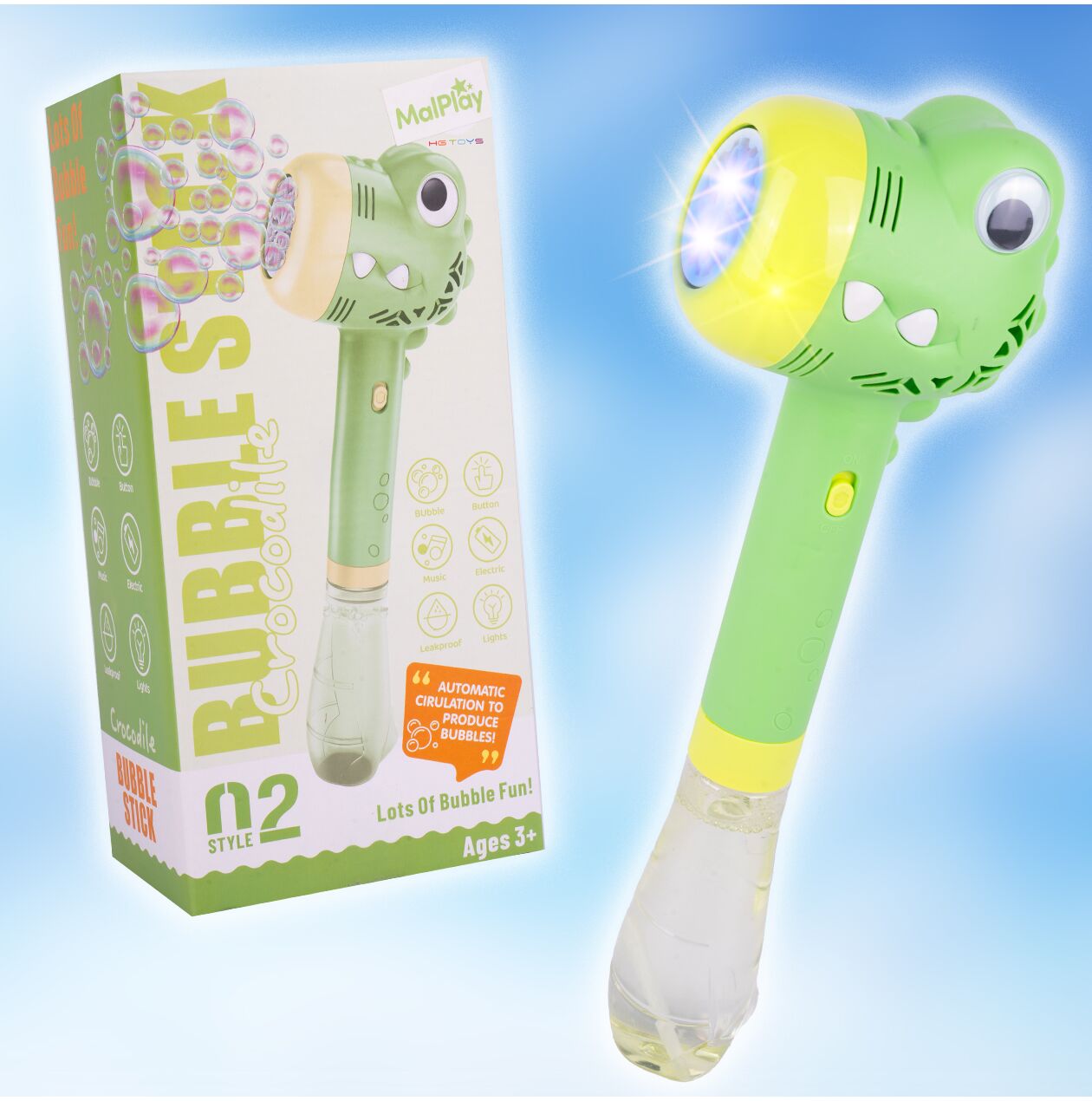 Pistol cu bule de sapun dinozaur, 180 ml, MalPlay 111494