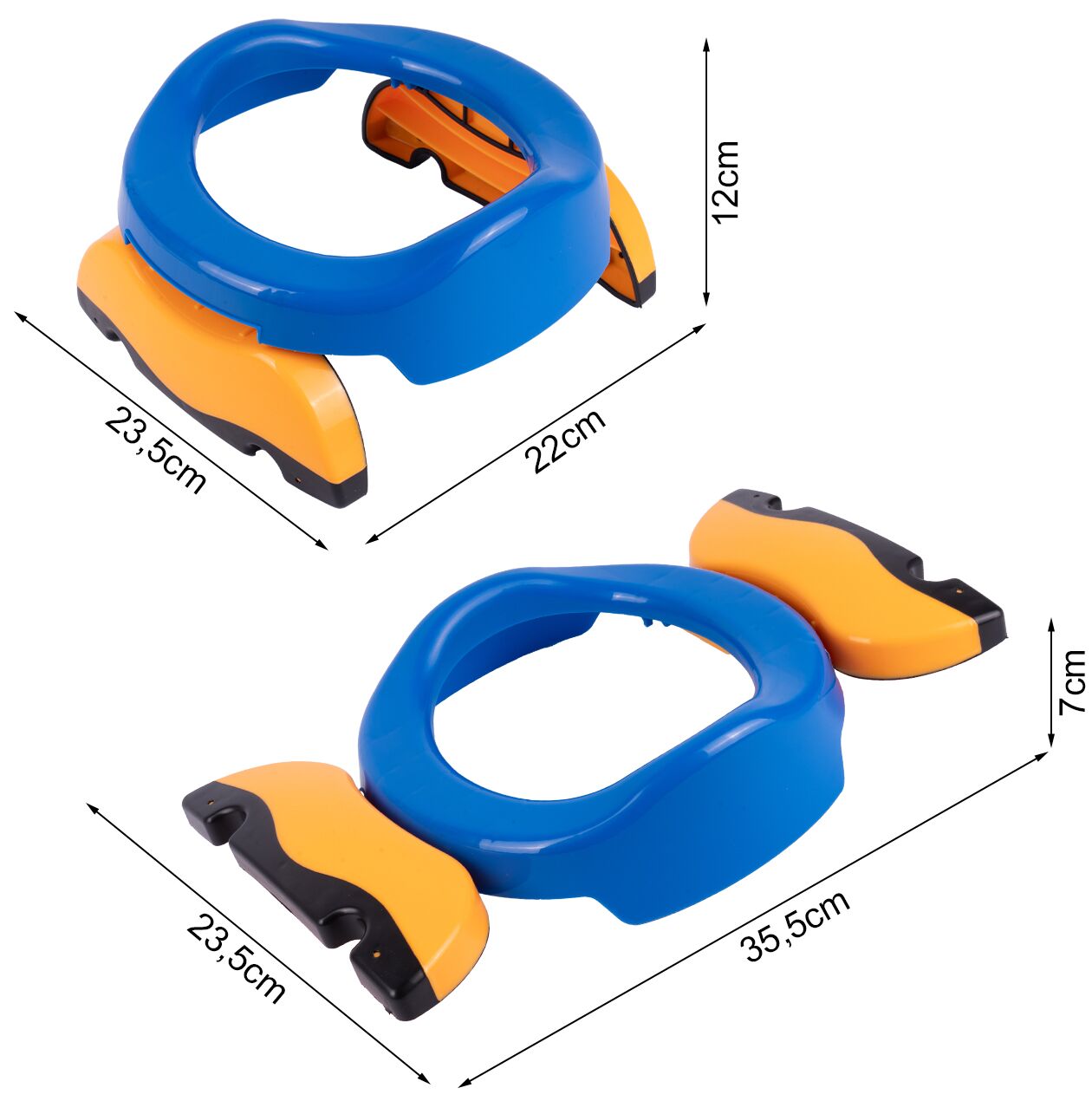 Olita portabila 2 in 1 pentru copii (suport toaleta si olita), albastru, MalPlay 111555