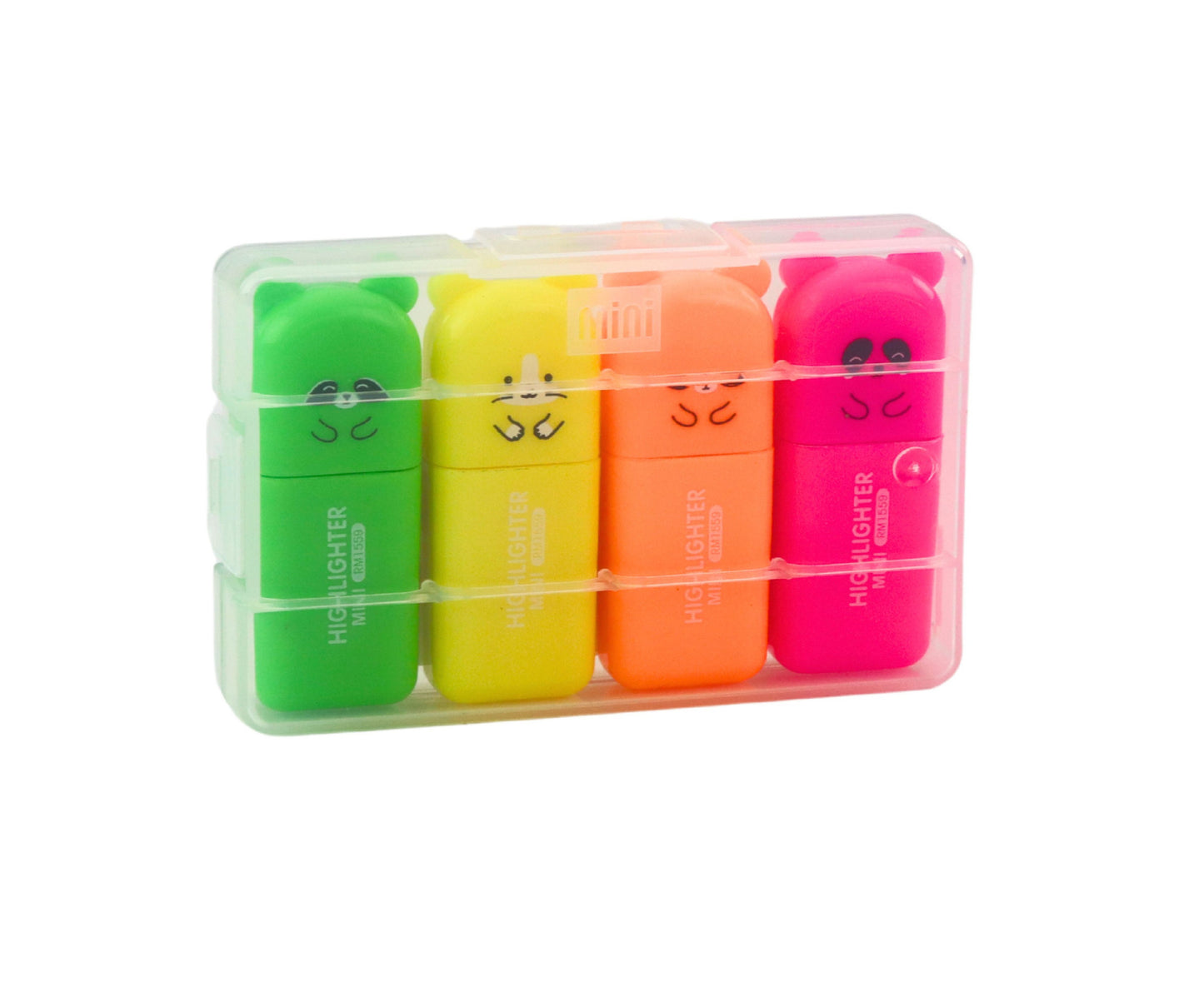 Set 4 mini evidentiatoare model ursuleti, multicolor, 5.5 cm, Lean 21888