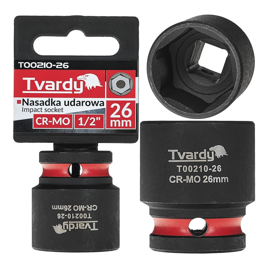 Cheie tubulara de impact in 6 puncte, 1 / 2", 26 mm, Tvardy T00210-26