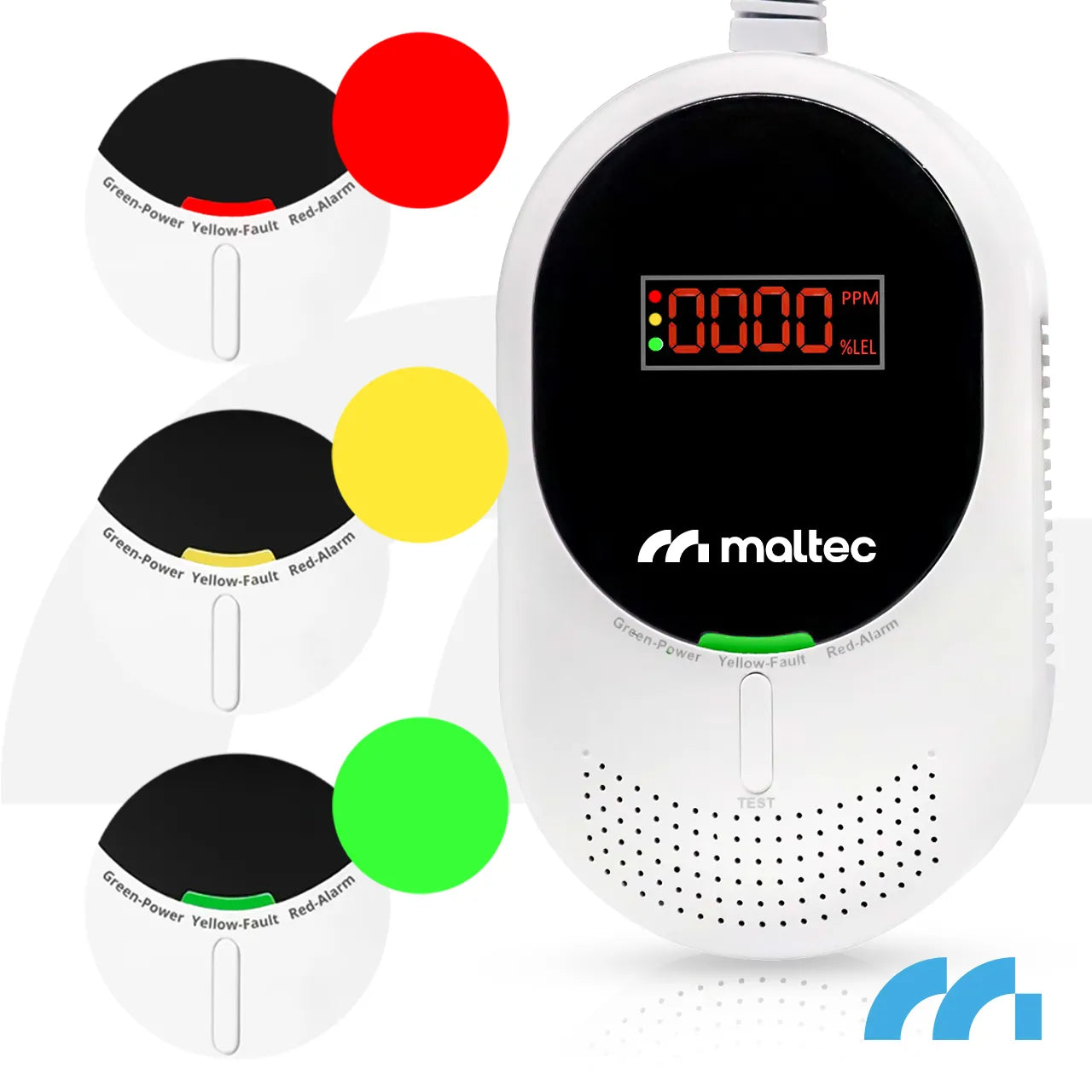 Detector 2 in 1 pentru CO2 si GPL SafeSensor5000, afisaj LCD, MalTec 113563