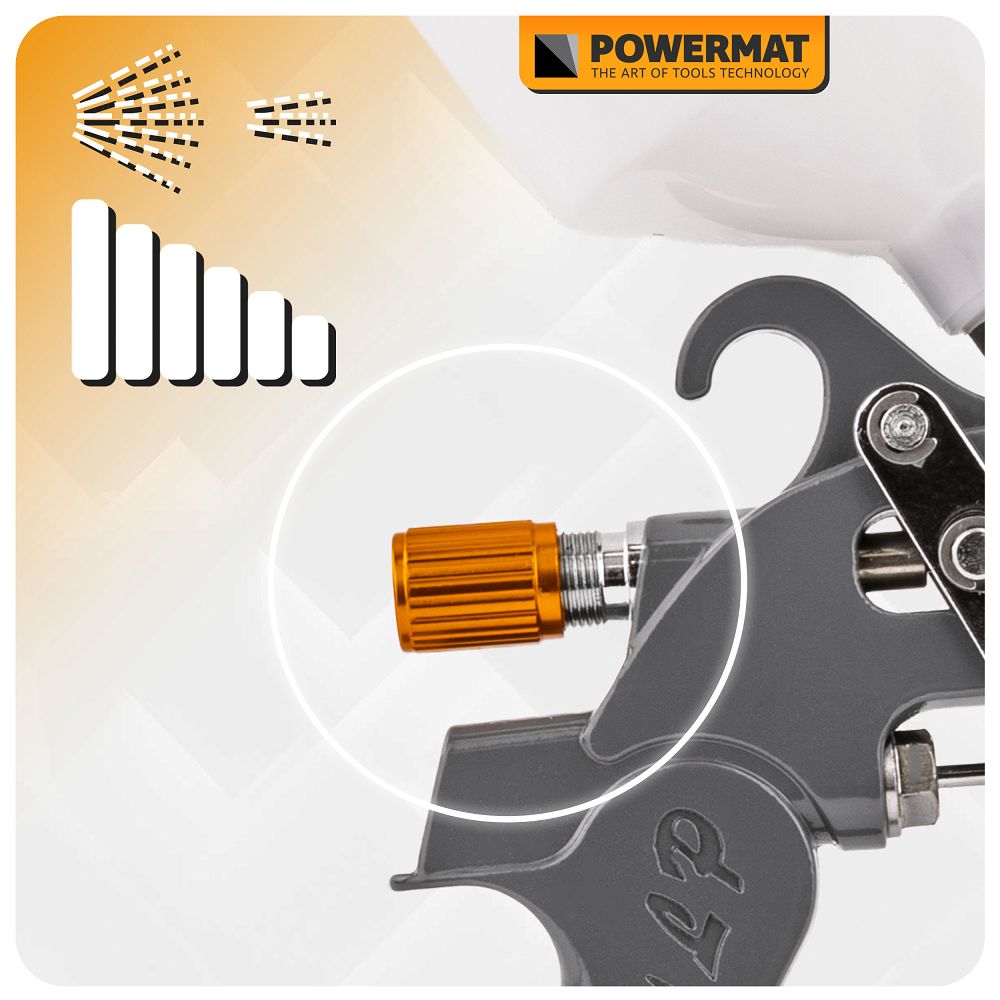 Pistol de vopsit HVLP PM-PDM-170TZ, 600 ml, 170 l / min, Powermat PM1425