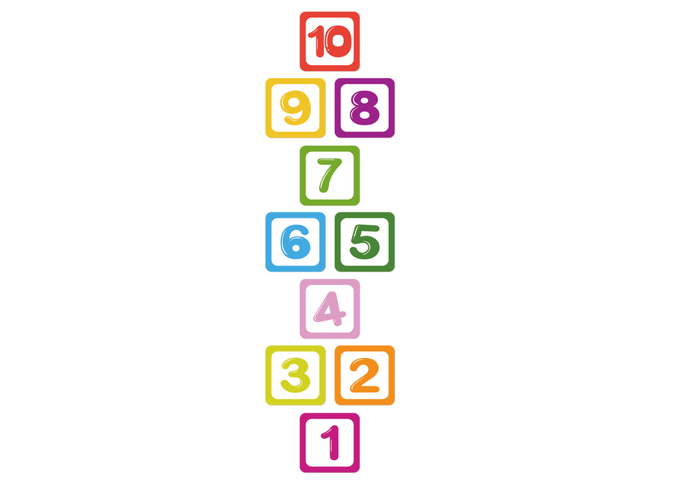 Set stickere decorative educationale cu numere 1-10, PVC, 20 x 20 cm, Lean 20919