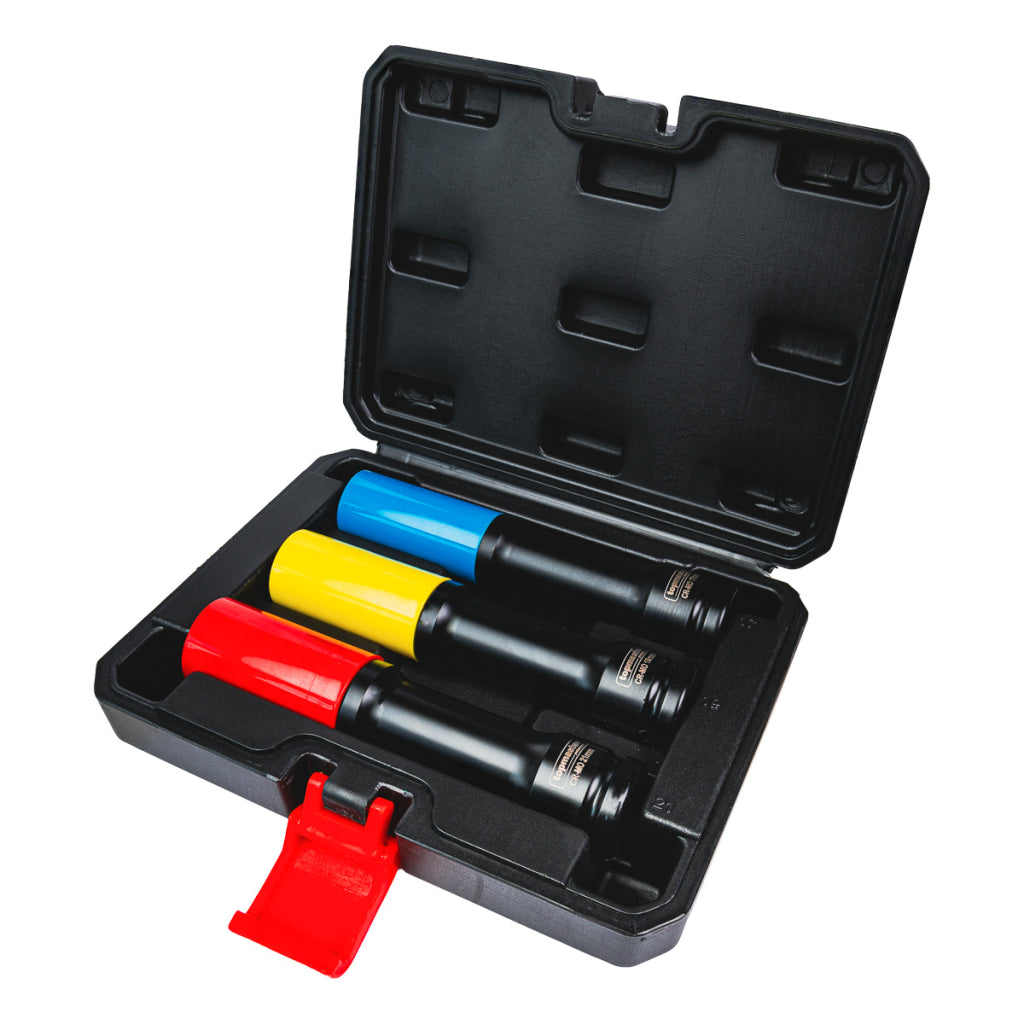 Set tubulare de impact, 1/2" 17,19,21mm cu protectie 150 mm, Topmaster 338807