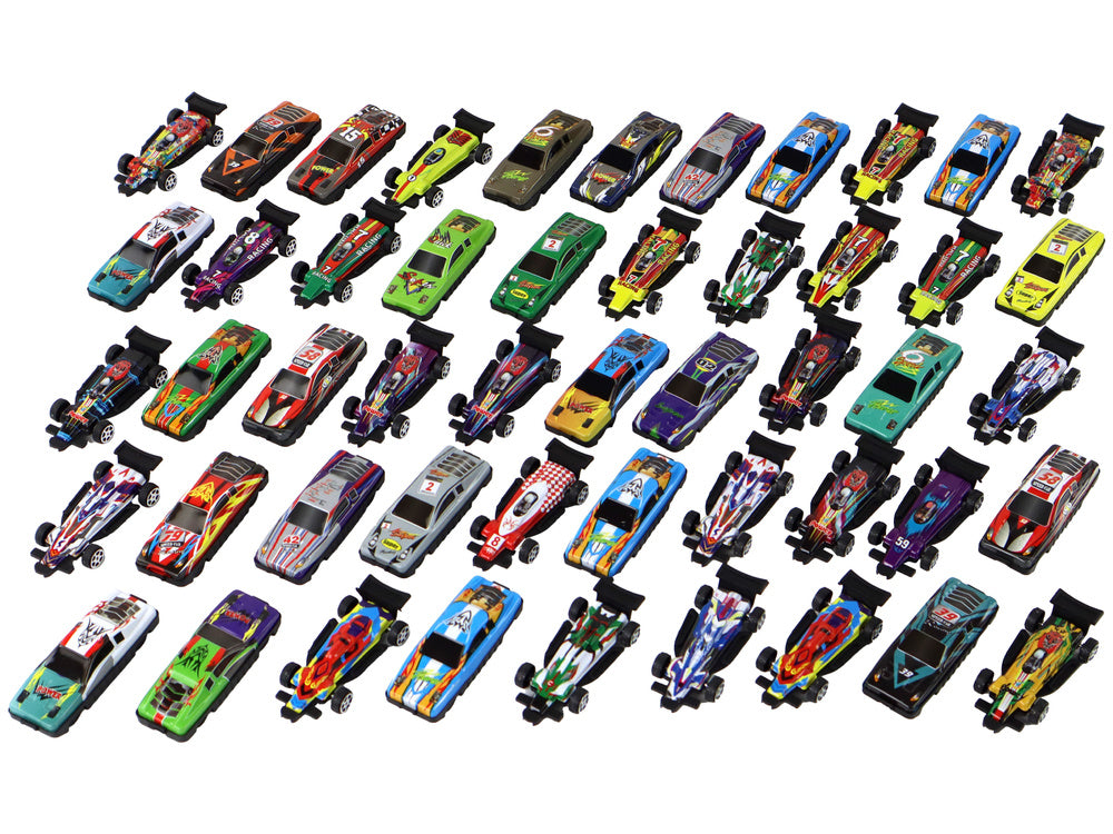 Set 50 masinute, multicolor, 6.5 x 2.5 x 1 cm, Lean 16534