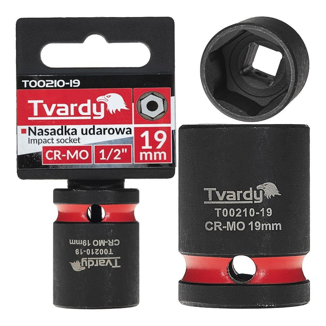 Cheie tubulara de impact cu 6 puncte, 1 / 2", 19 mm, Tvardy T00210-19
