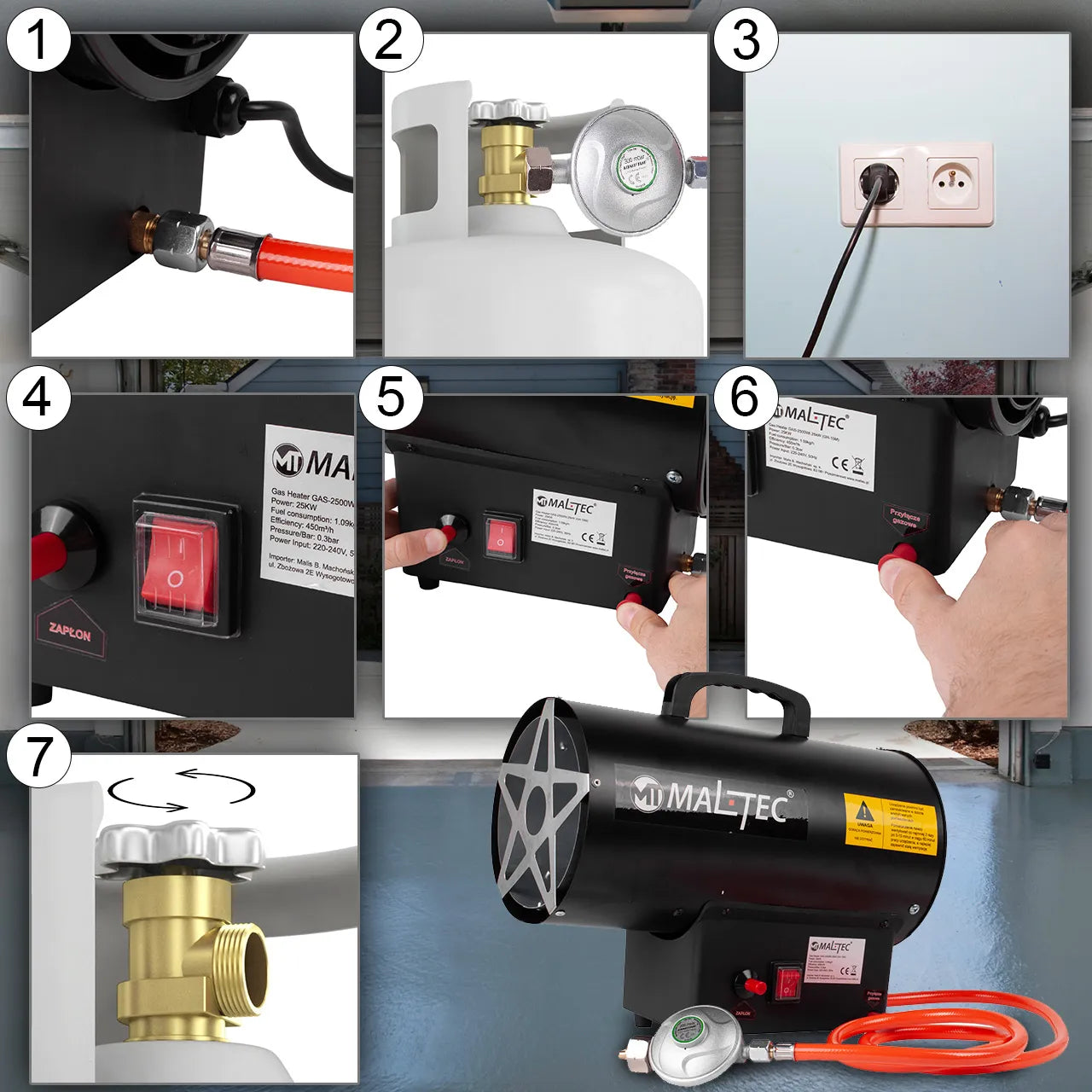 Incalzitor industrial pe gaz GAZ-2500Wt, 25 kW, MalTec 113480