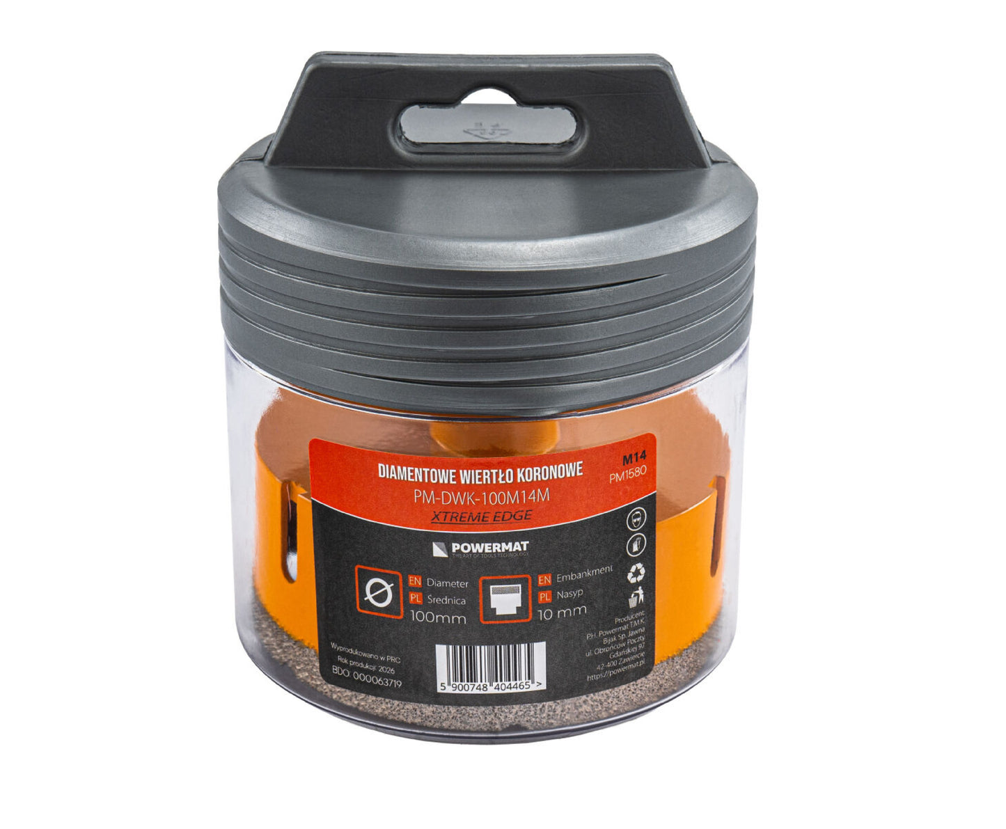 Carota diamantata pentru ceramica PM-DWK-100M14M, 100 mm, Powermat PM1580