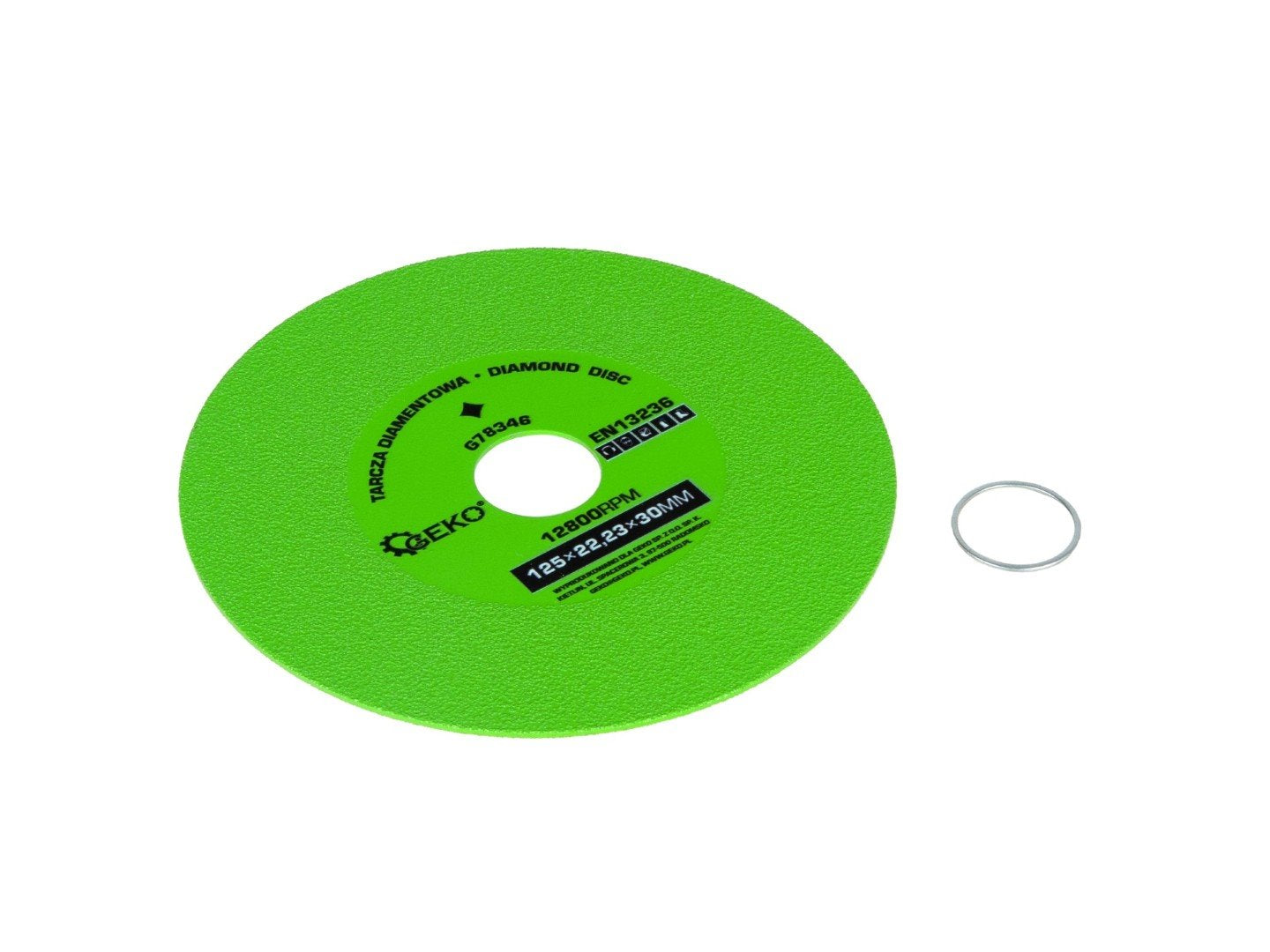 Disc diamantat pentru taierea si slefuirea sticlei, 125×22, 23×30mm, Geko G78346