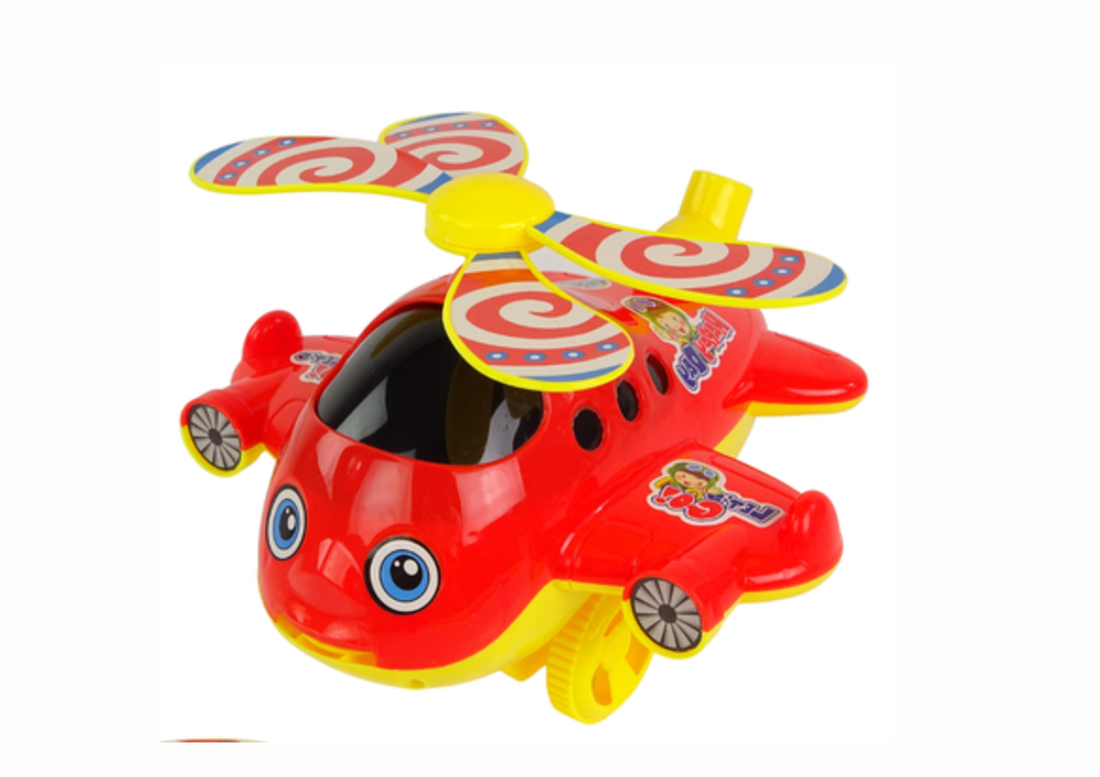 Jucarie de tras-impins model avion, 20 x 18 x 14 cm, rosu, Lean 13067