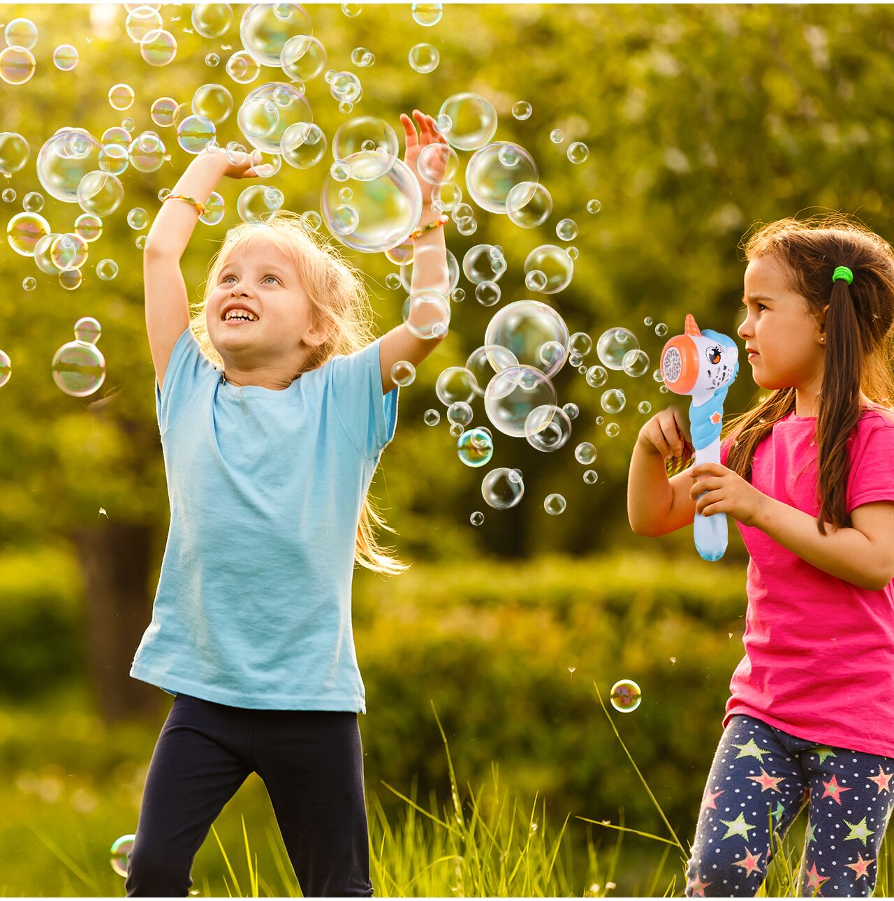 Pistol cu bule de sapun unicorn, 180 ml, MalPlay 111495