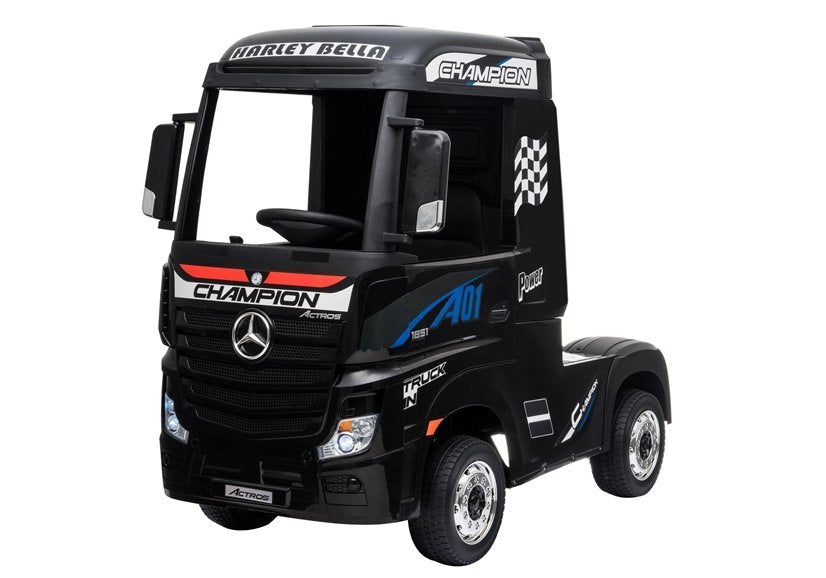 Masinuta electrica camion Mercedes Benz Actros, negru, Lean 5235