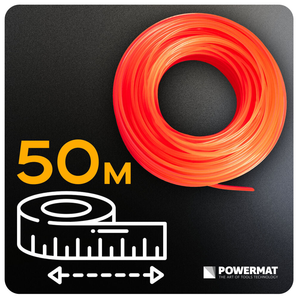 Fir rotund pentru motocoasa PM-ZTN-1.6-50M, 50 m, Powermat PM1632