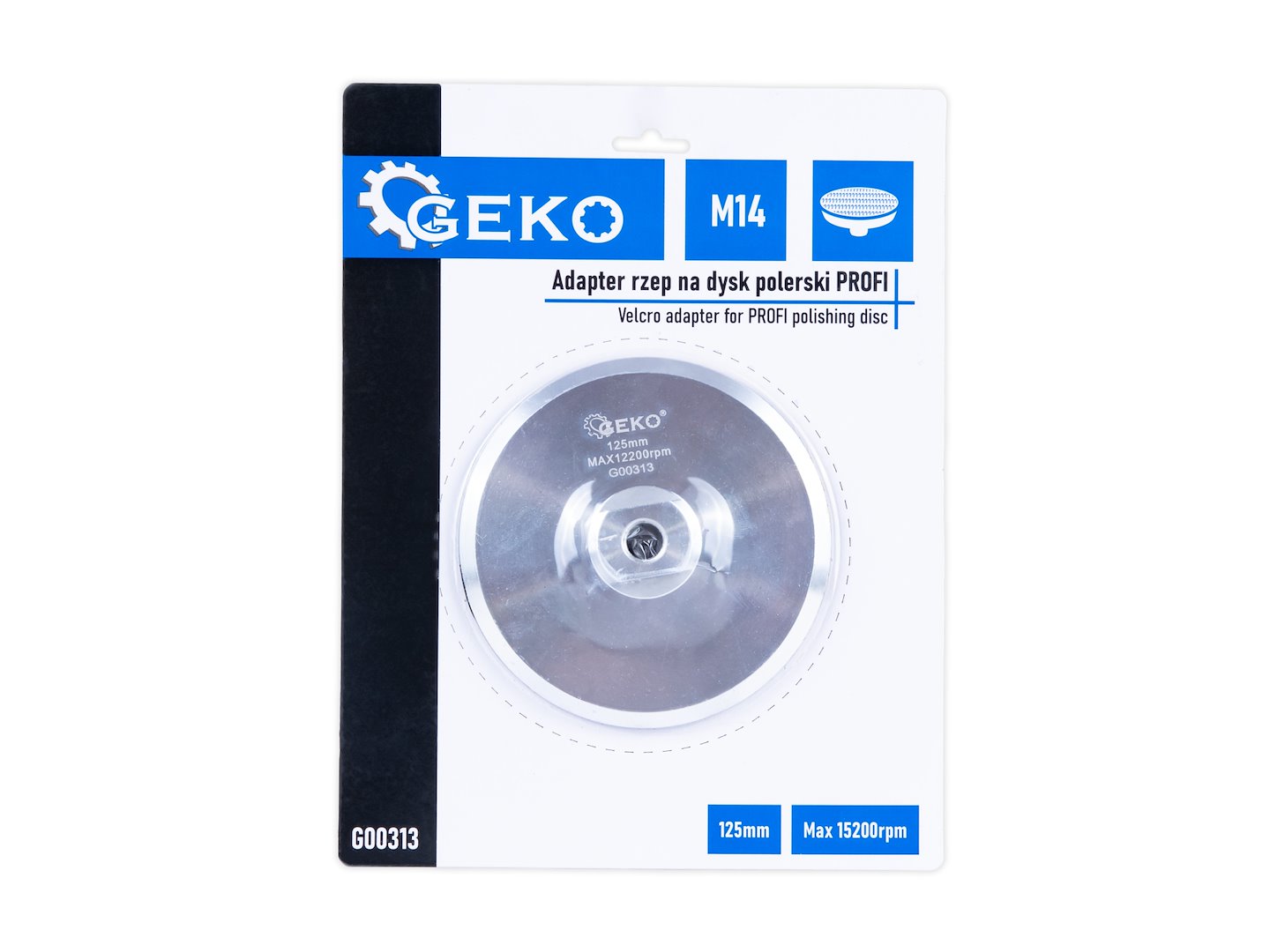 Disc pentru lustruit din aluminiu cu velcro, 125mm, M14, Geko G00313
