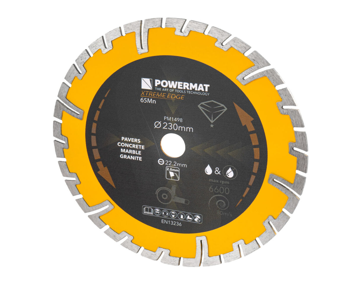 Disc diamantat segmentat PM-TDCS-2303T, 230 mm, Powermat PM1498