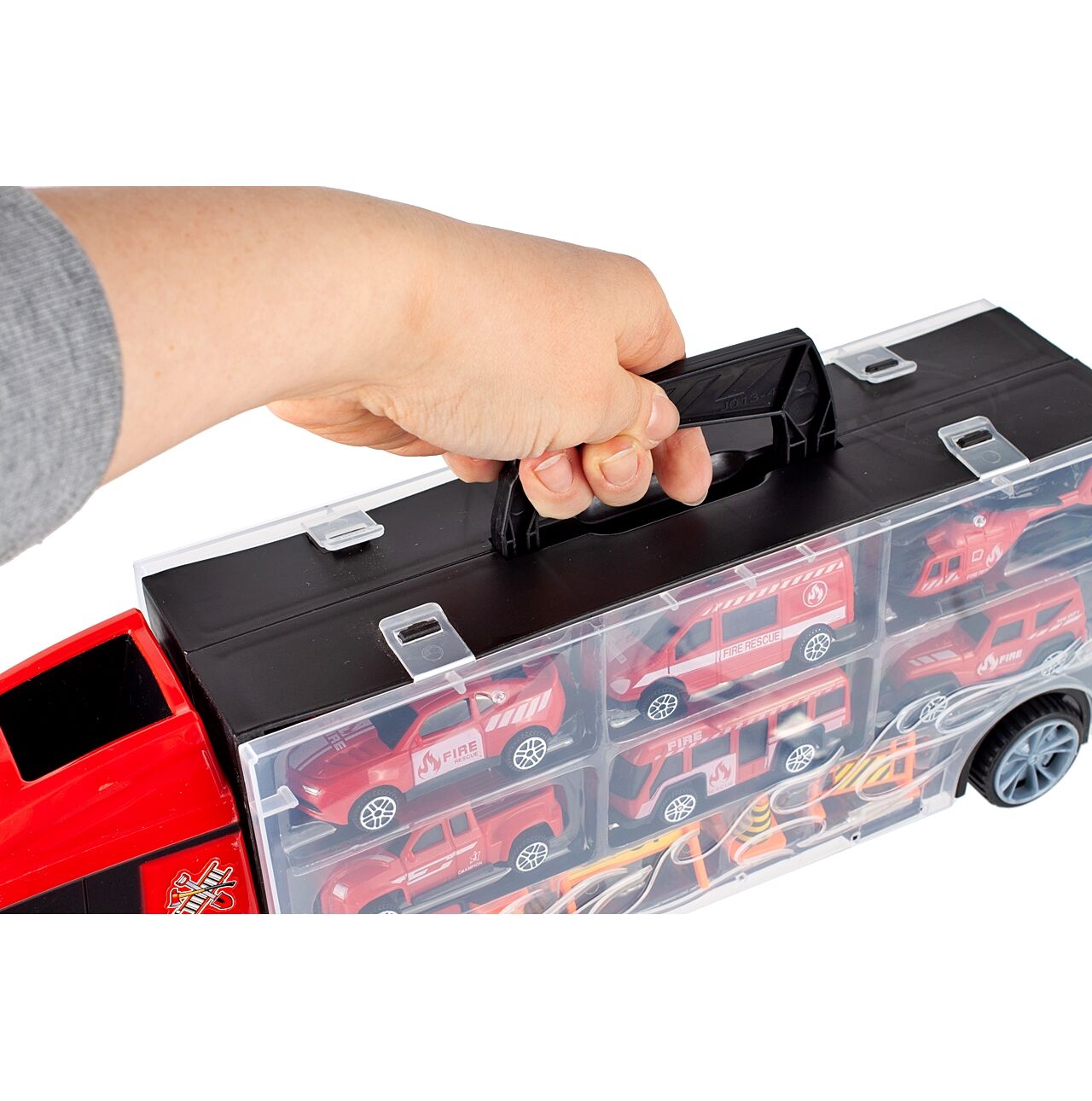 Set camion cu 6 vehicule pompier, MalPlay 108441