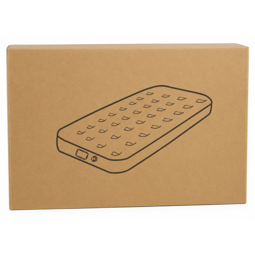 Saltea gonflabila Honeycomb 3D Air Coloumn, pompa electrica detasabila USB-C, bej, 198 x 152 cm, Lean 32006