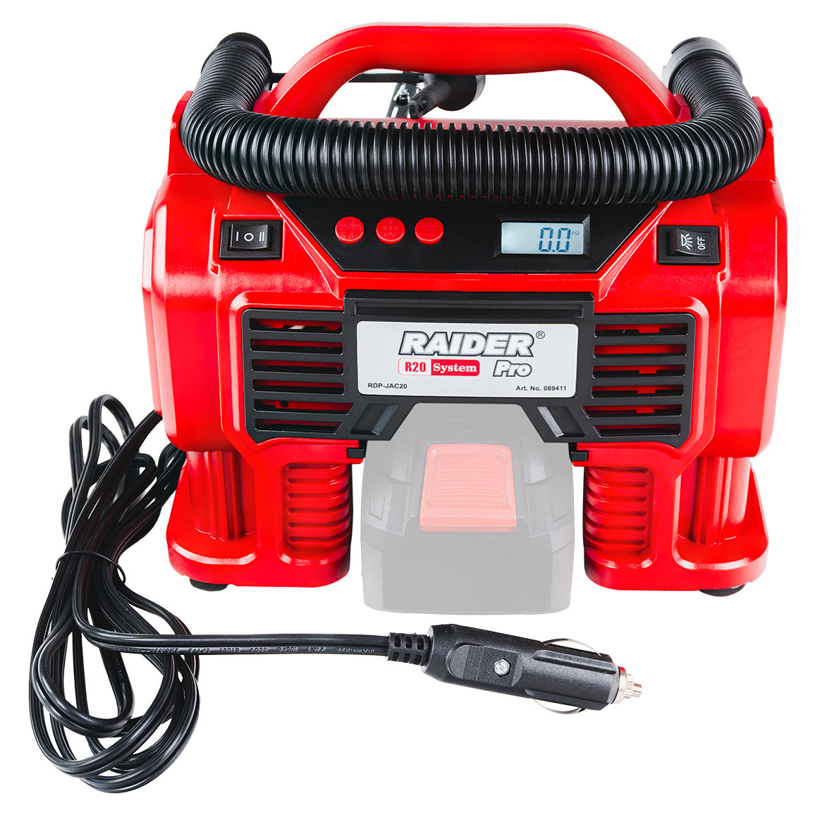 Compresor de aer RDP-JAC20 Solo (fara acumulator si incarcator), 12 V, Raider 089411