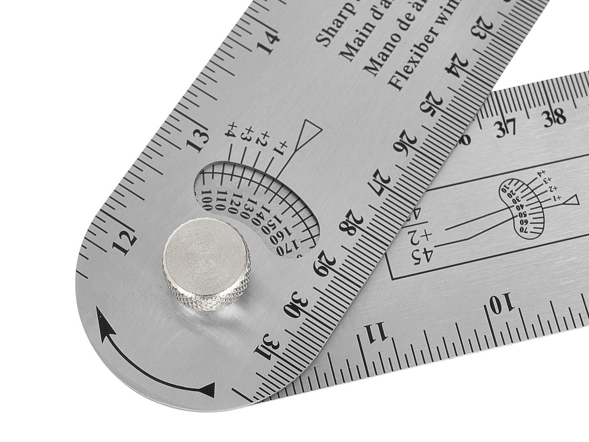 Raportor unghiular reglabil pentru tâmplărie, 600 mm, 180°, inox, Geko G29086
