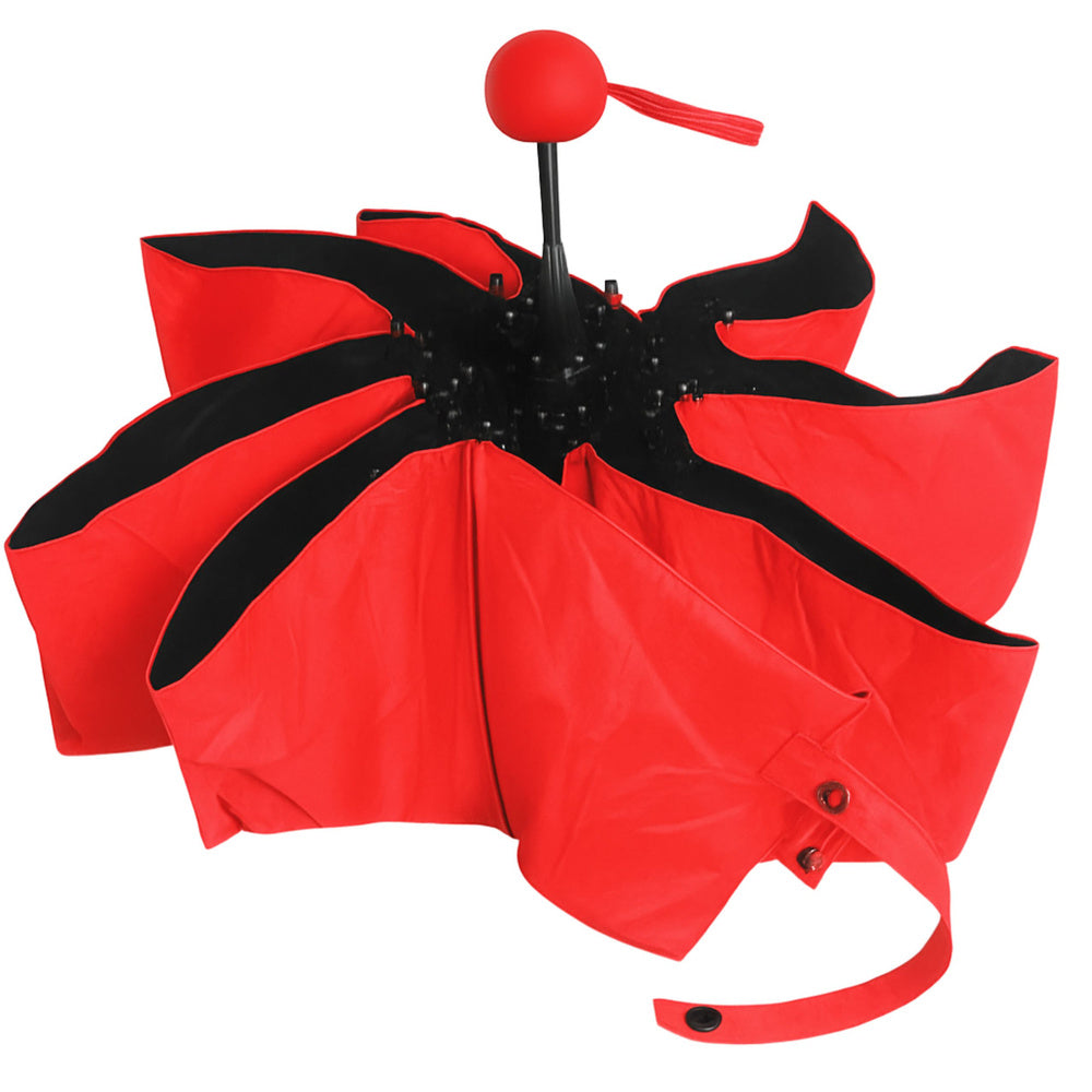 Umbrela pliabila 90 x 51 cm, protectie UV UPF50+ cu etui, rosu,Lean 27693