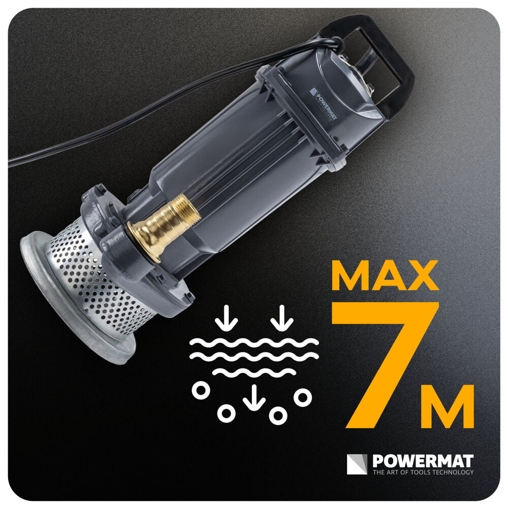 Pompa submersibila PM-PDWB-550T, 500 W, 7500 l / h, 1", cablu 10 m, Powermat PM1639