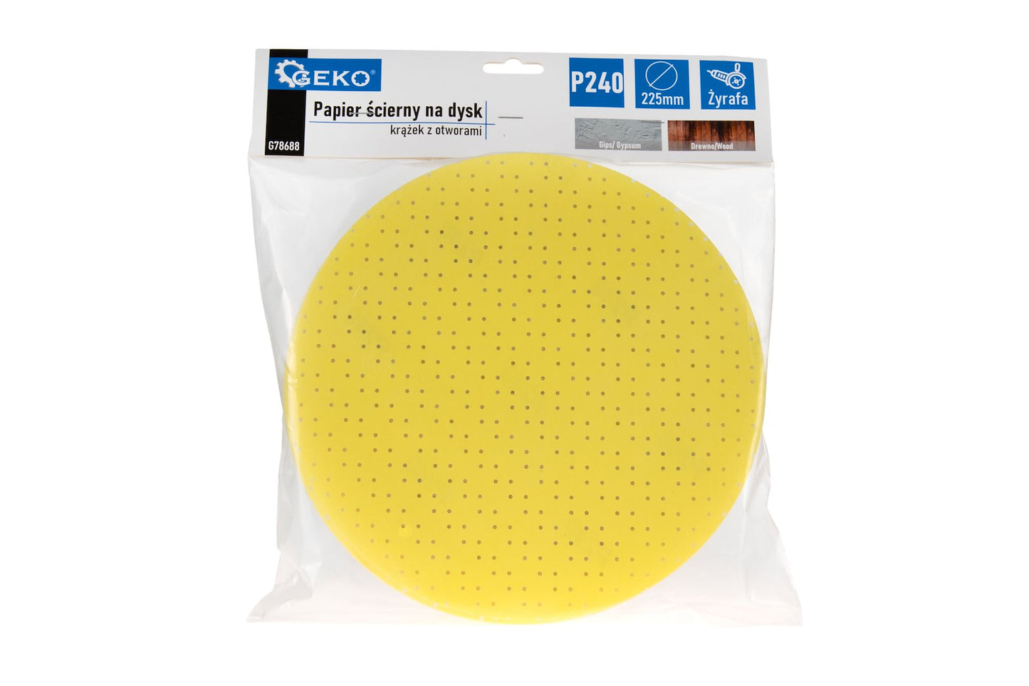 Set hartie abraziva din oxid de aluminiu pentru slefuitor de pereti, 225 mm, 10 bucati, P240, Geko G78688