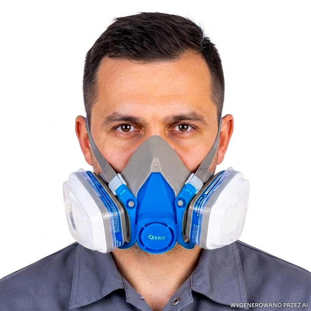 Semimasca de protectie pentru vopsit cu filtre pentru vapori organici si particule, pentru lucrari de vopsire si slefuire, Geko G90013