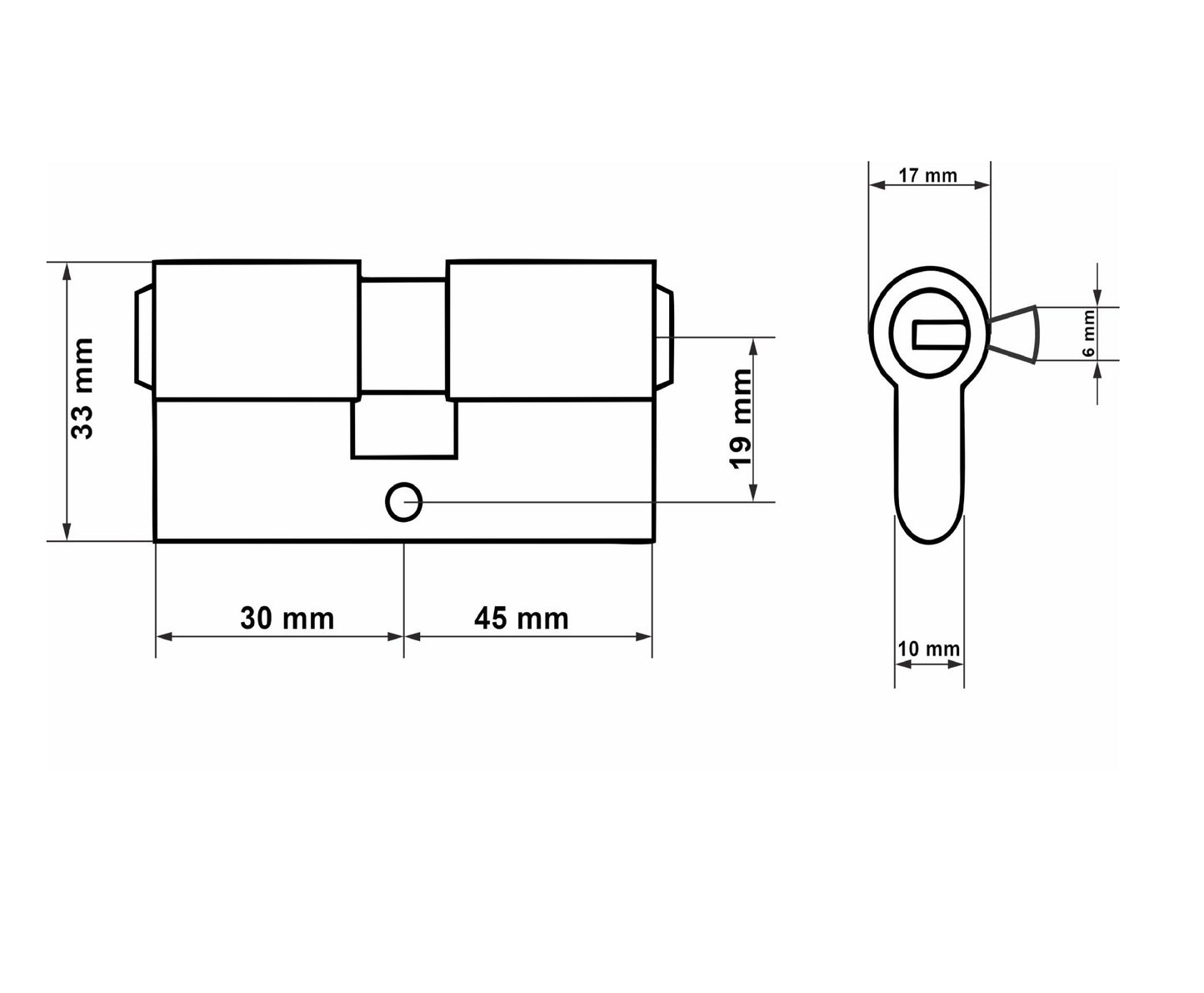 Butuc aluminiu Brass, 30 / 45 mm, Tvardy T01309