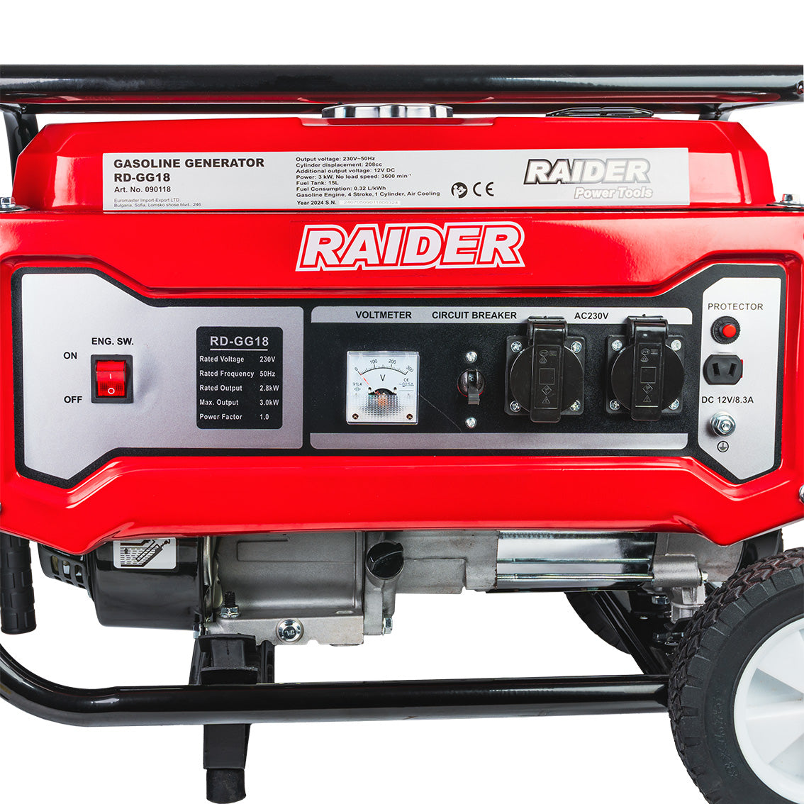 Generator pe benzina RD-GG18, 3 kW, Raider 090118