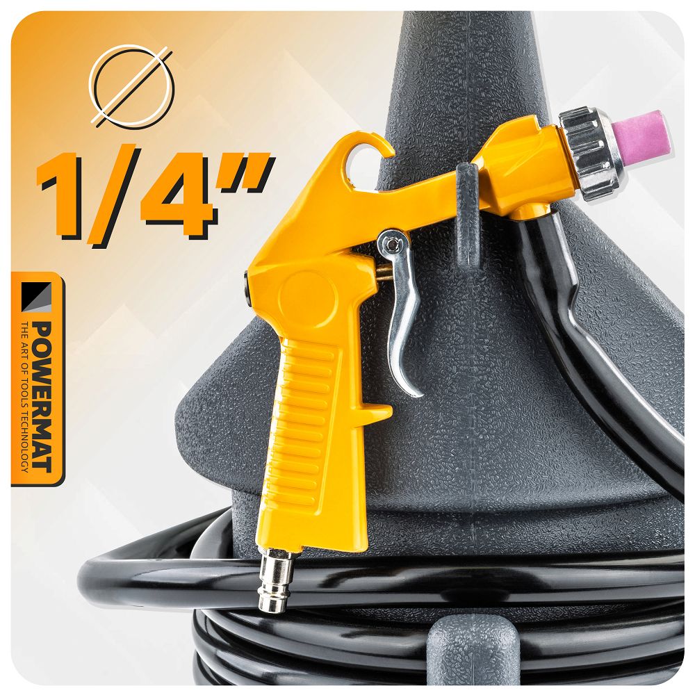 Aparat de sablat pneumatic PM-PIA-10T, 10 l, 5.5 - 8.2 bar, Powermat PM1364