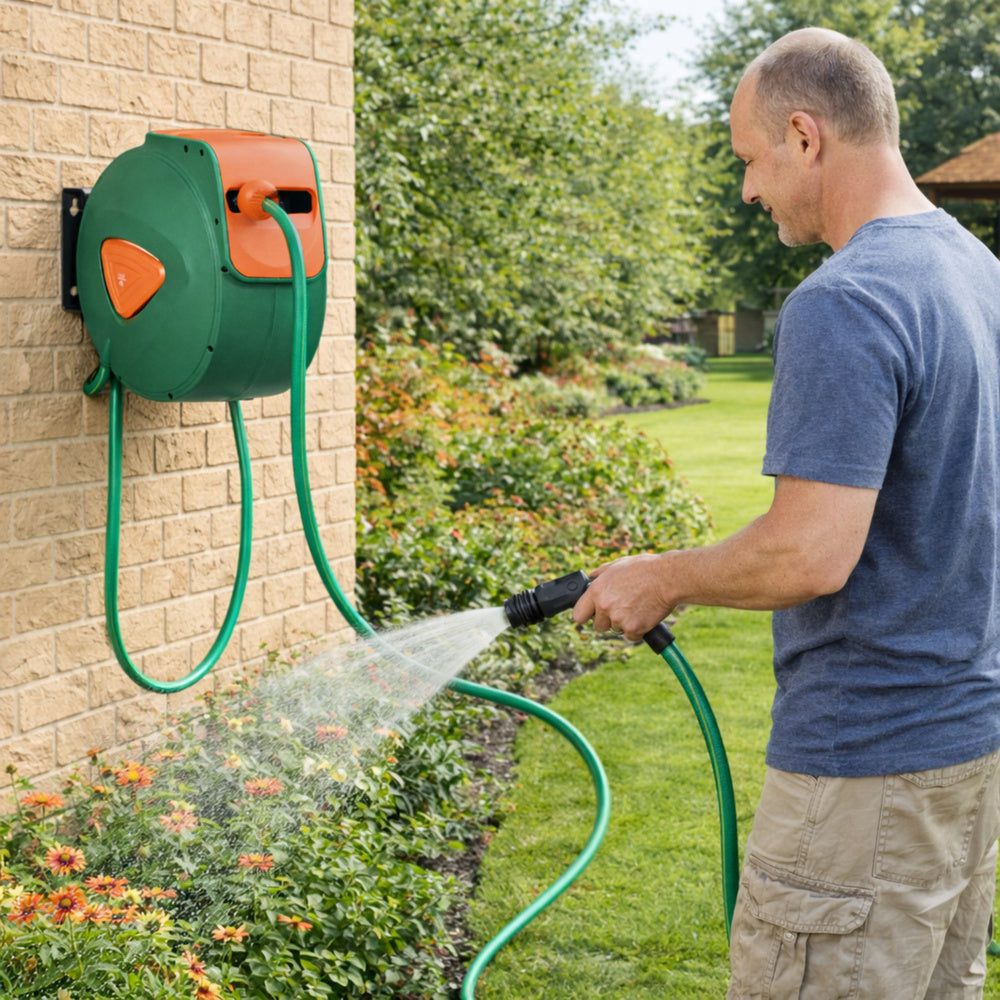 Furtun de gradina automat pe tambur, 30 m + 20 m, Lean 29267